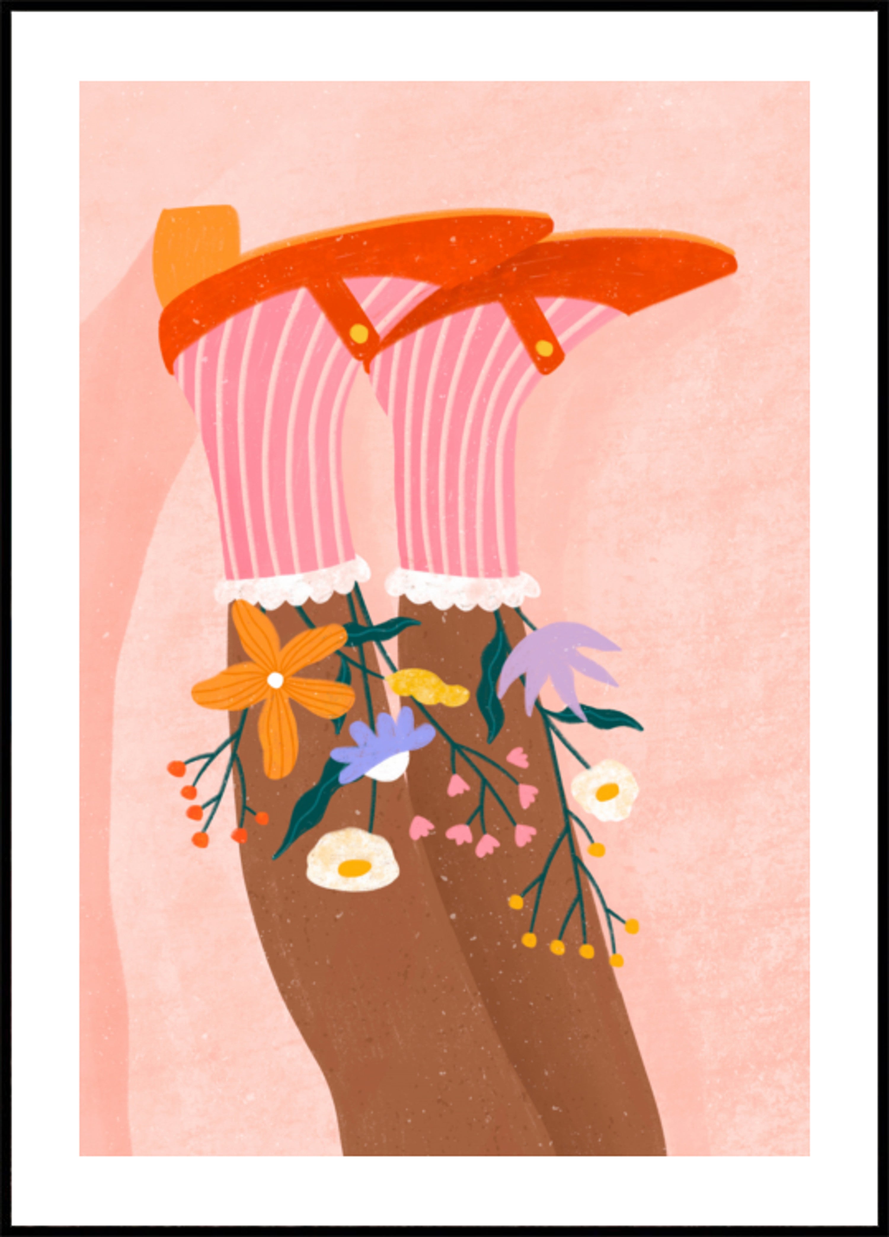 Pés e flores felizes
