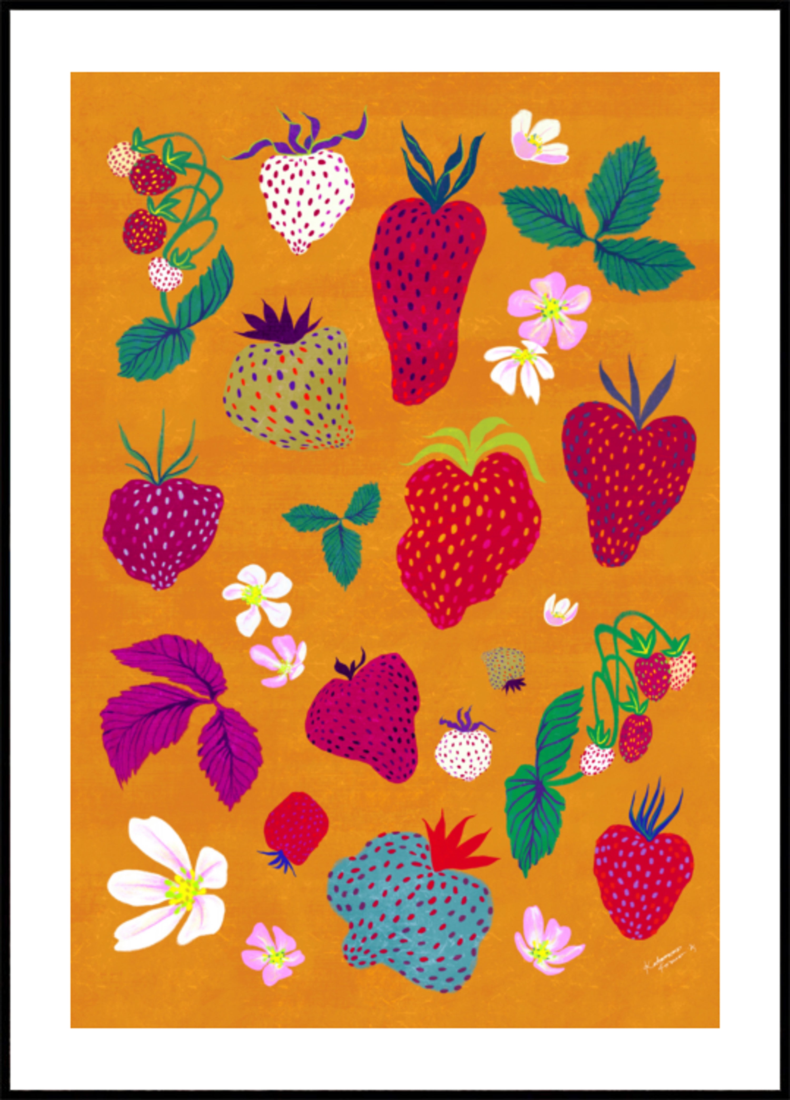 Patch de morango colorido