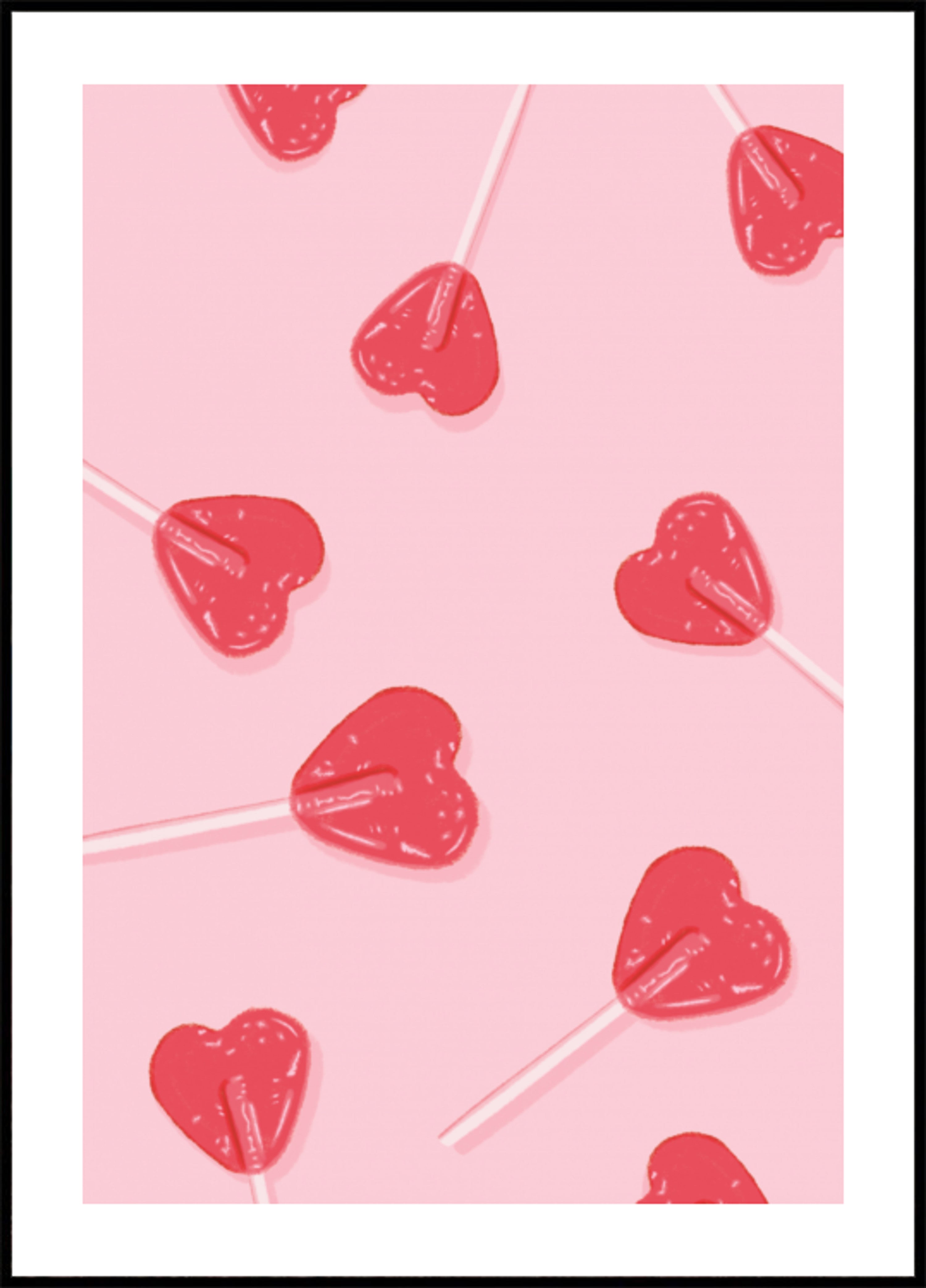 Pirulitos de coração rosa