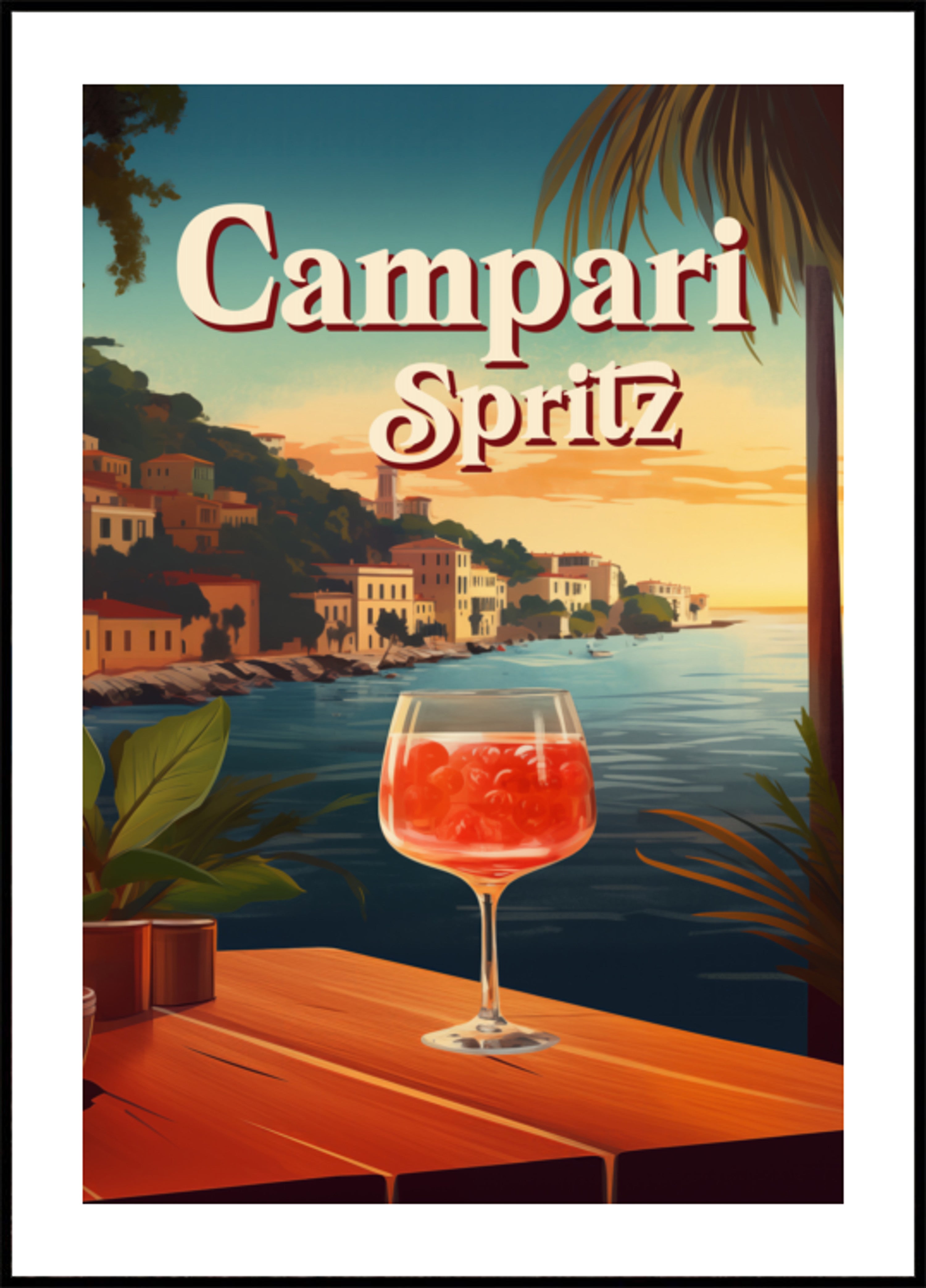 Pôr do sol à beira-mar Campari Spritz