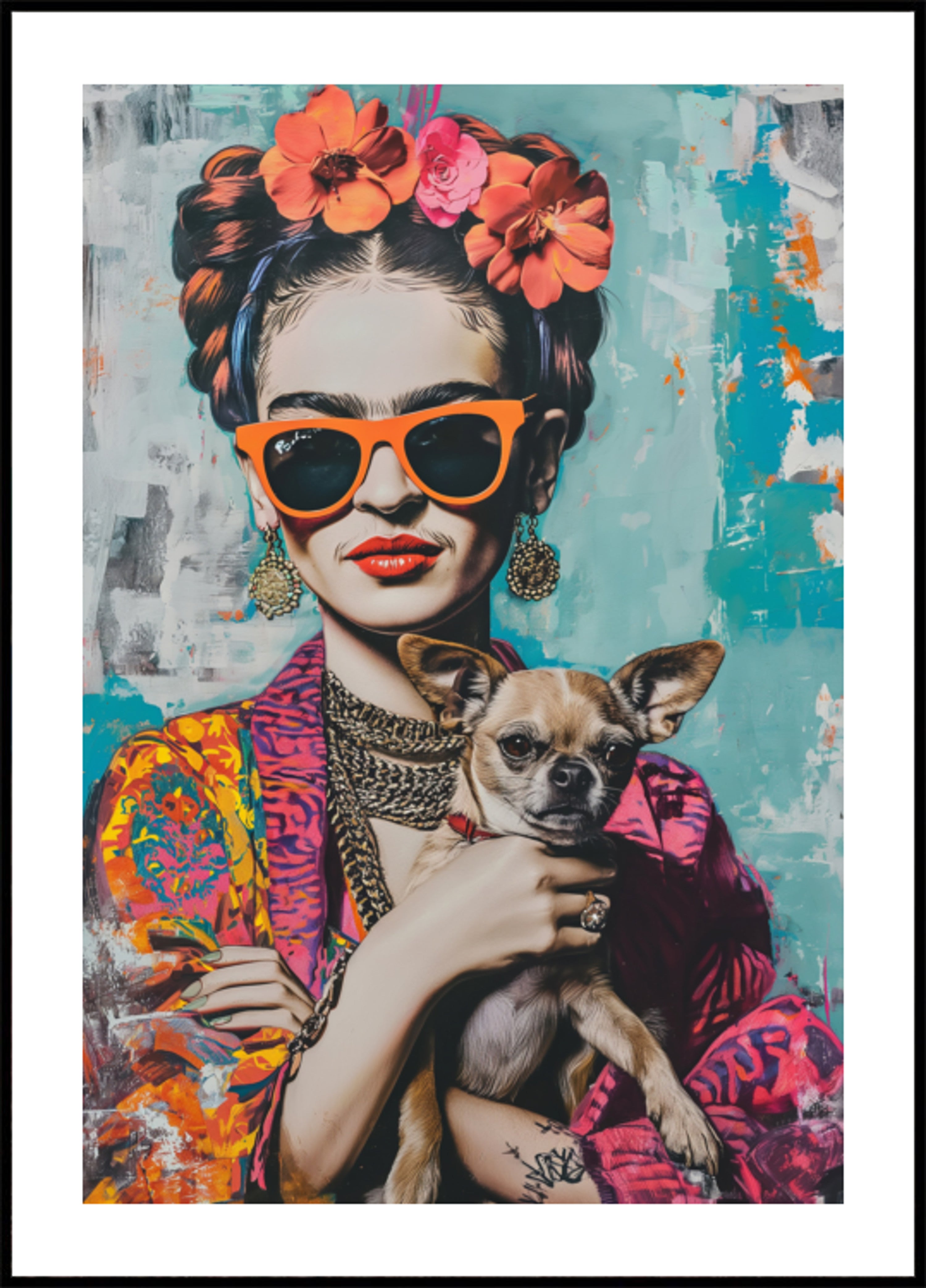 Retrato colorido Chihuahua