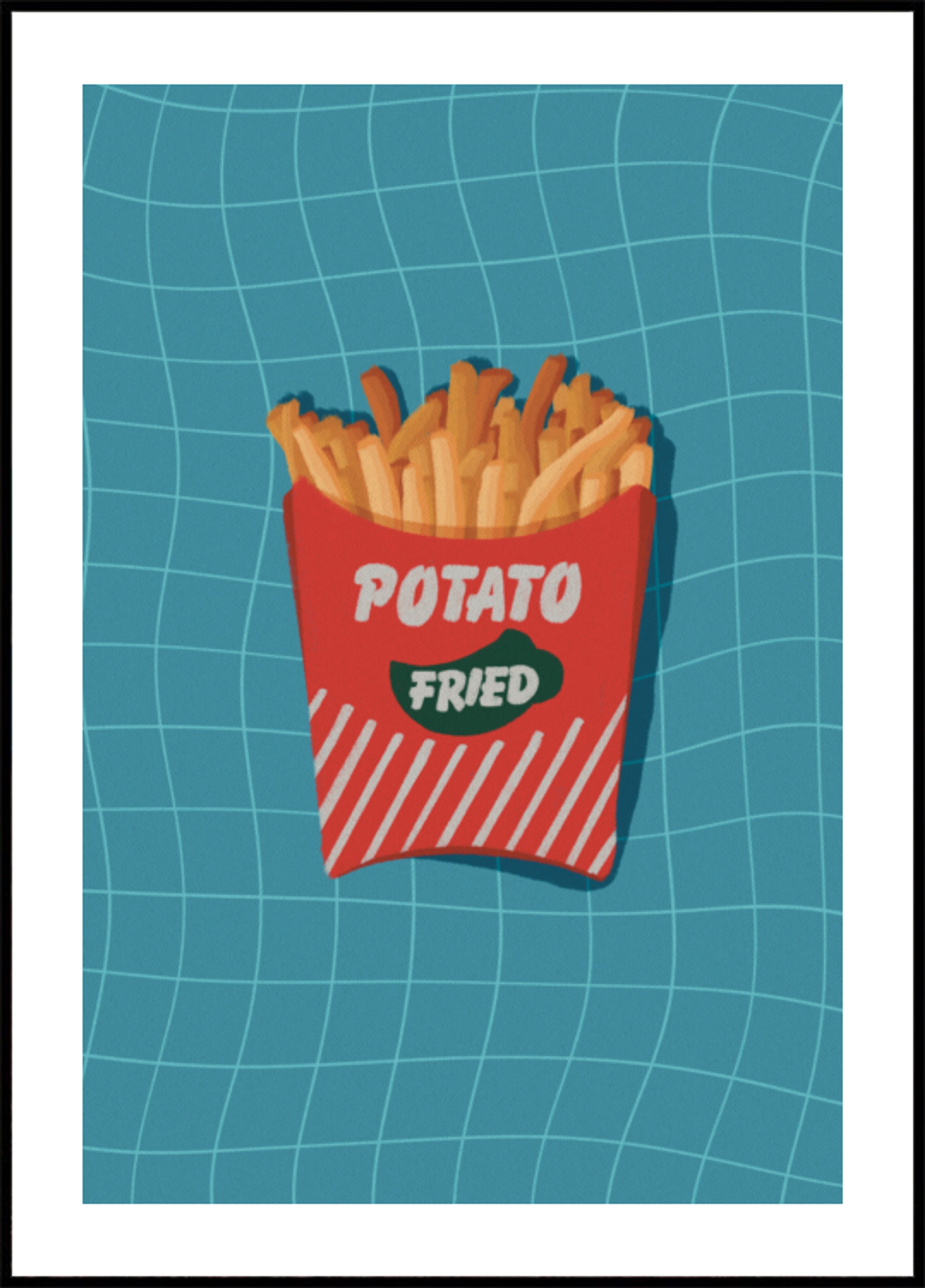 Lanche de batatas fritas retrô