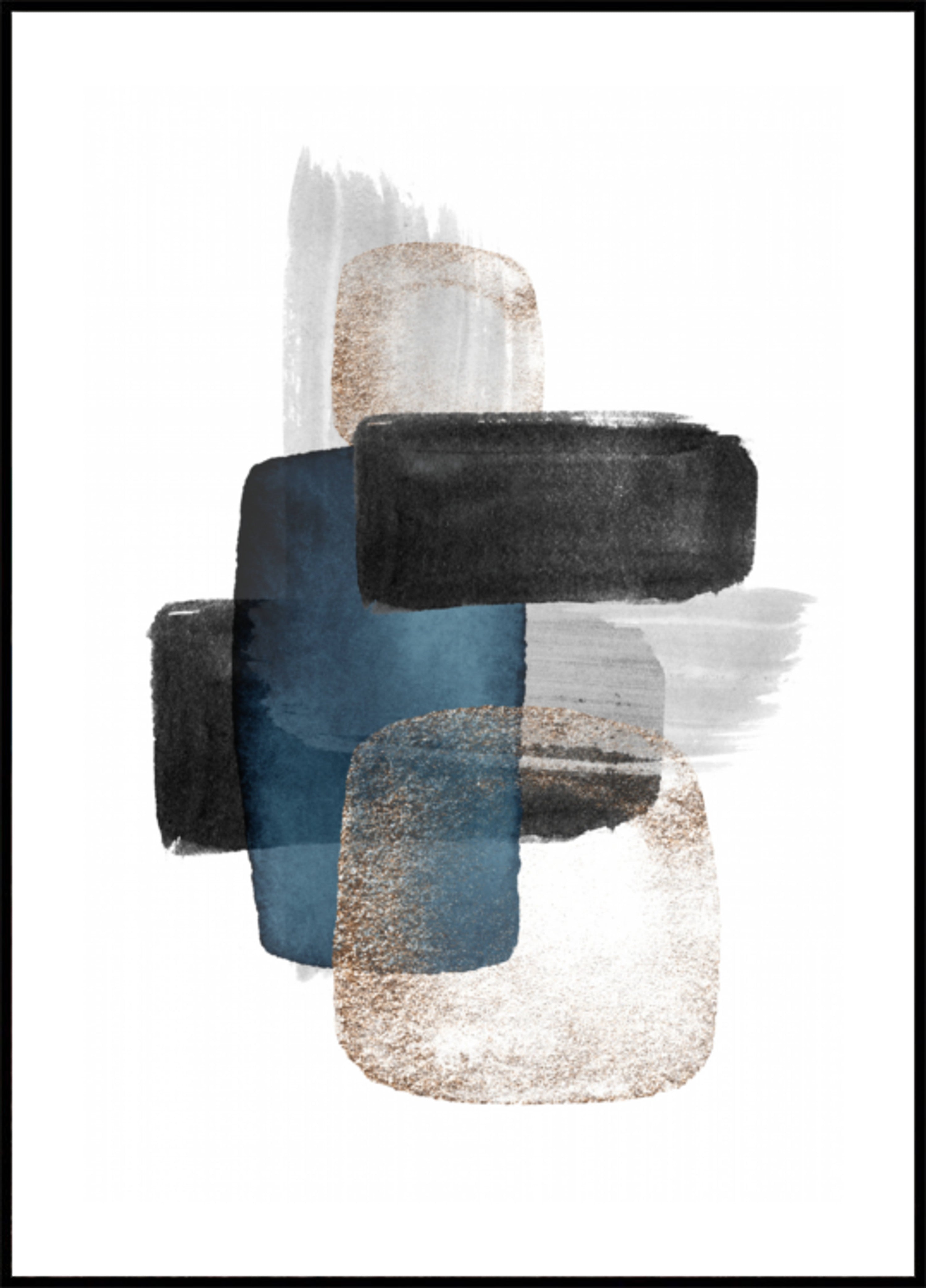 Blocos abstratos de ouro azul