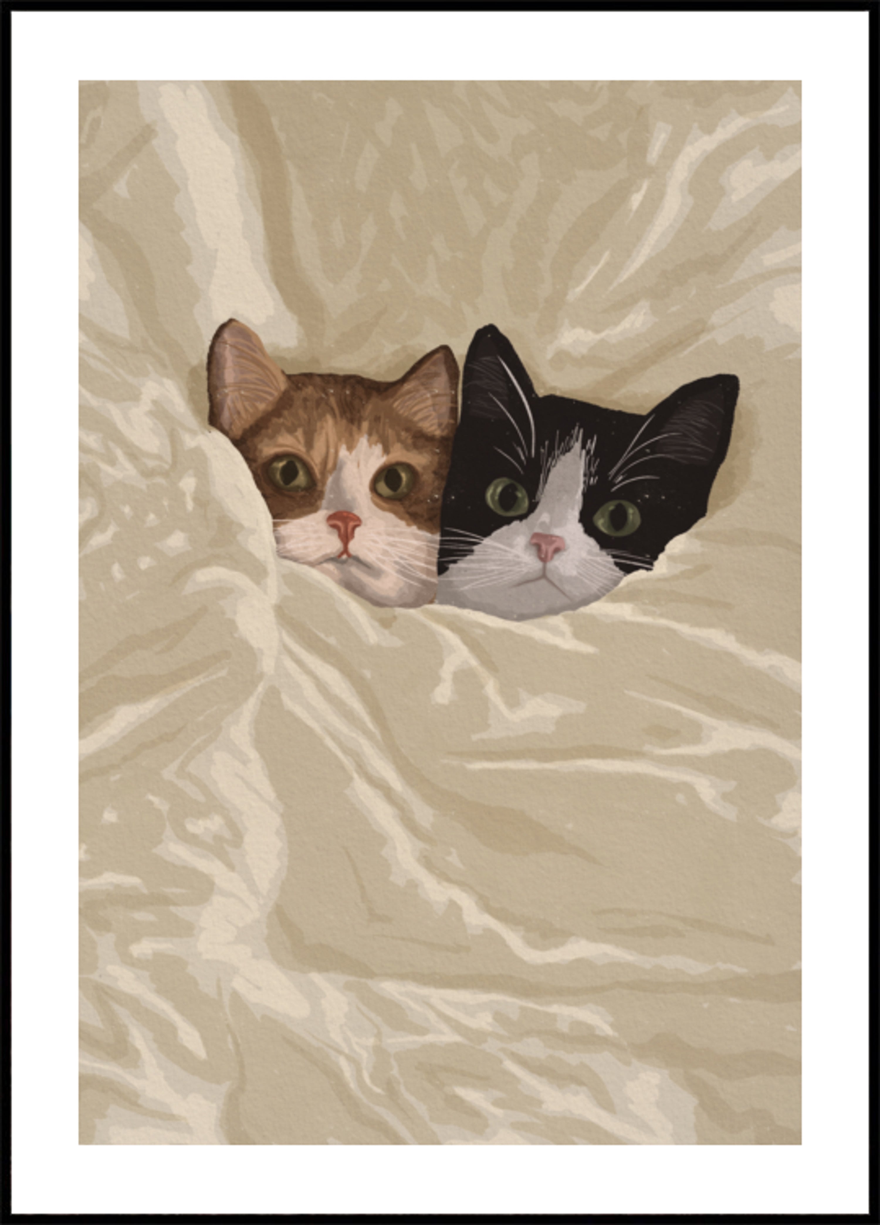Gatos aconchegantes espreitando