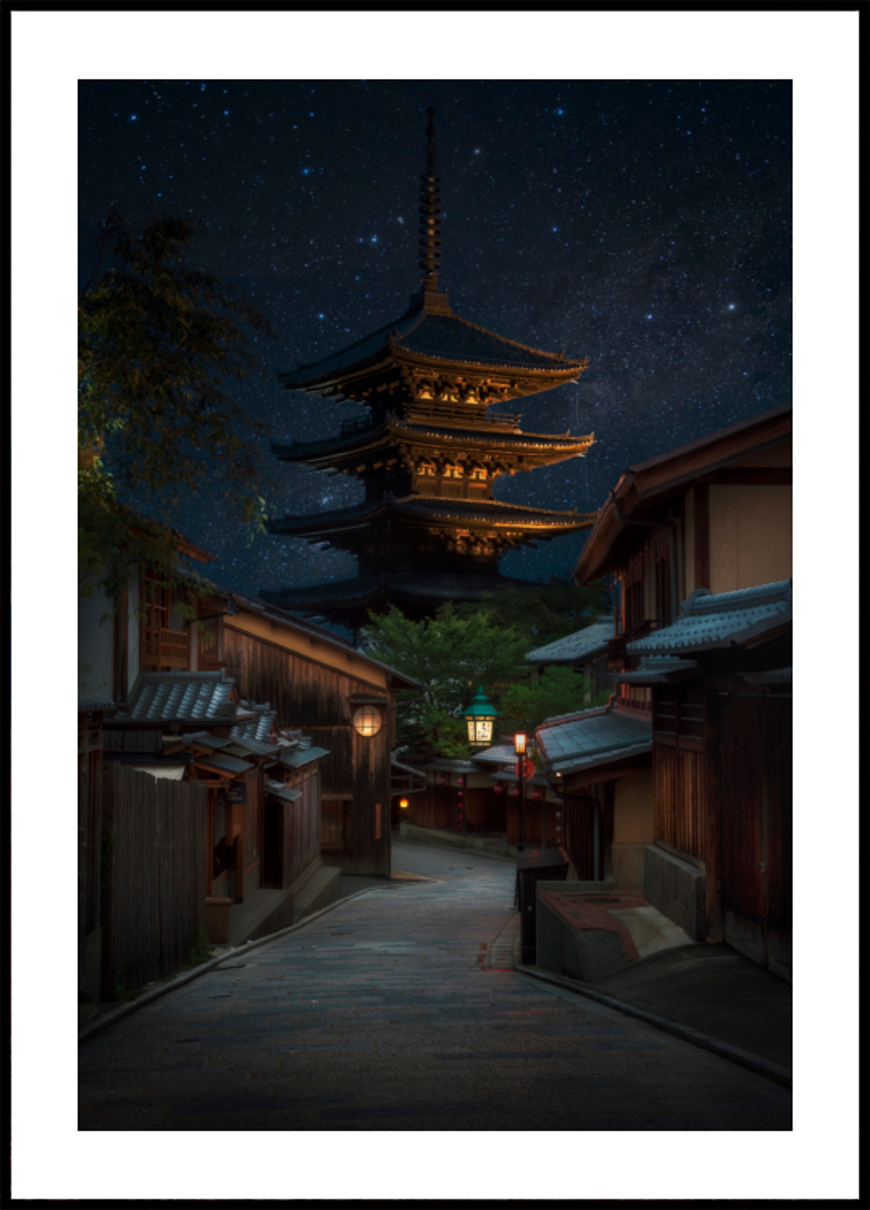 Noite estrelada do pagode de Kyoto