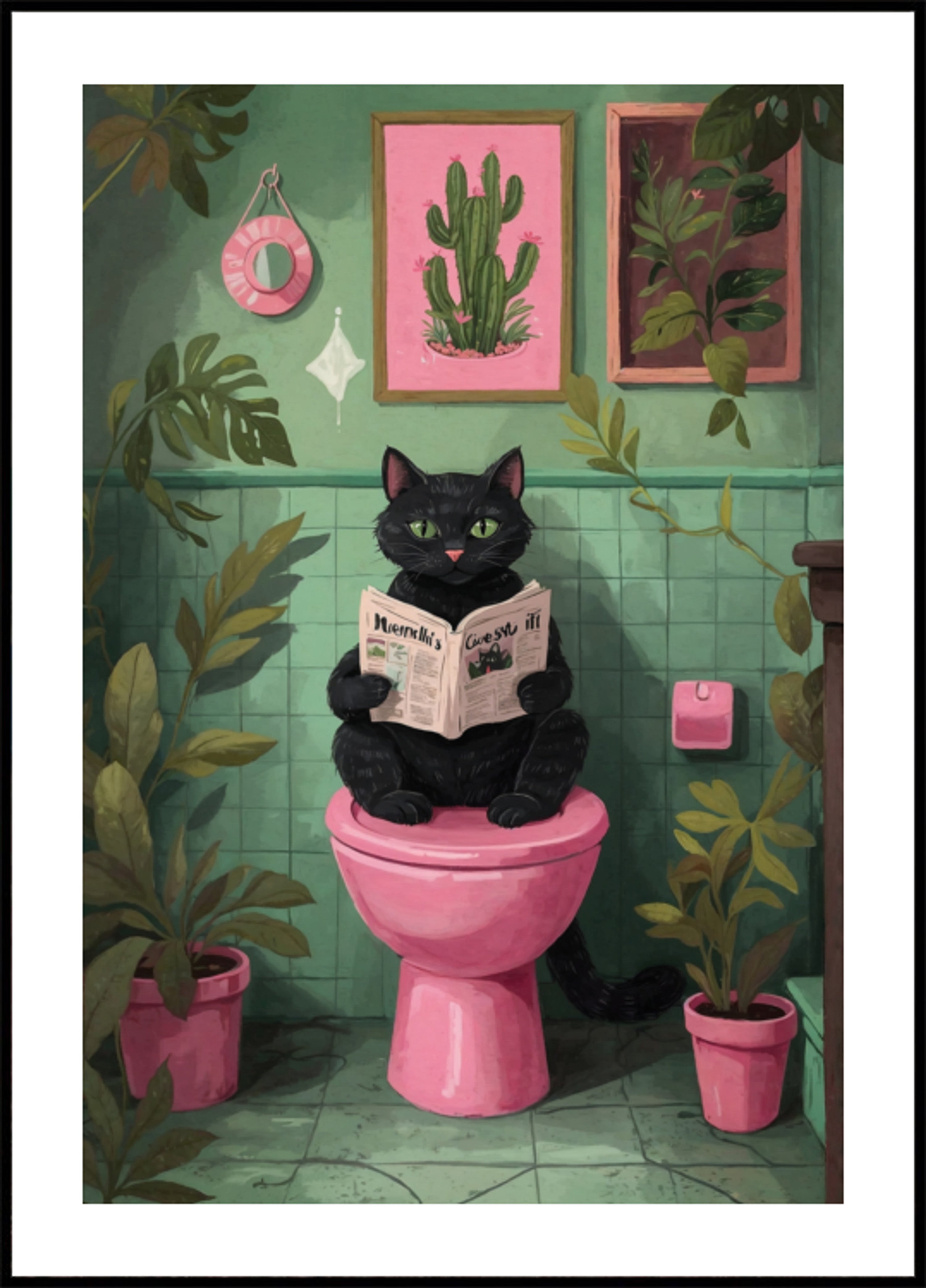 Leitura de gato no banheiro