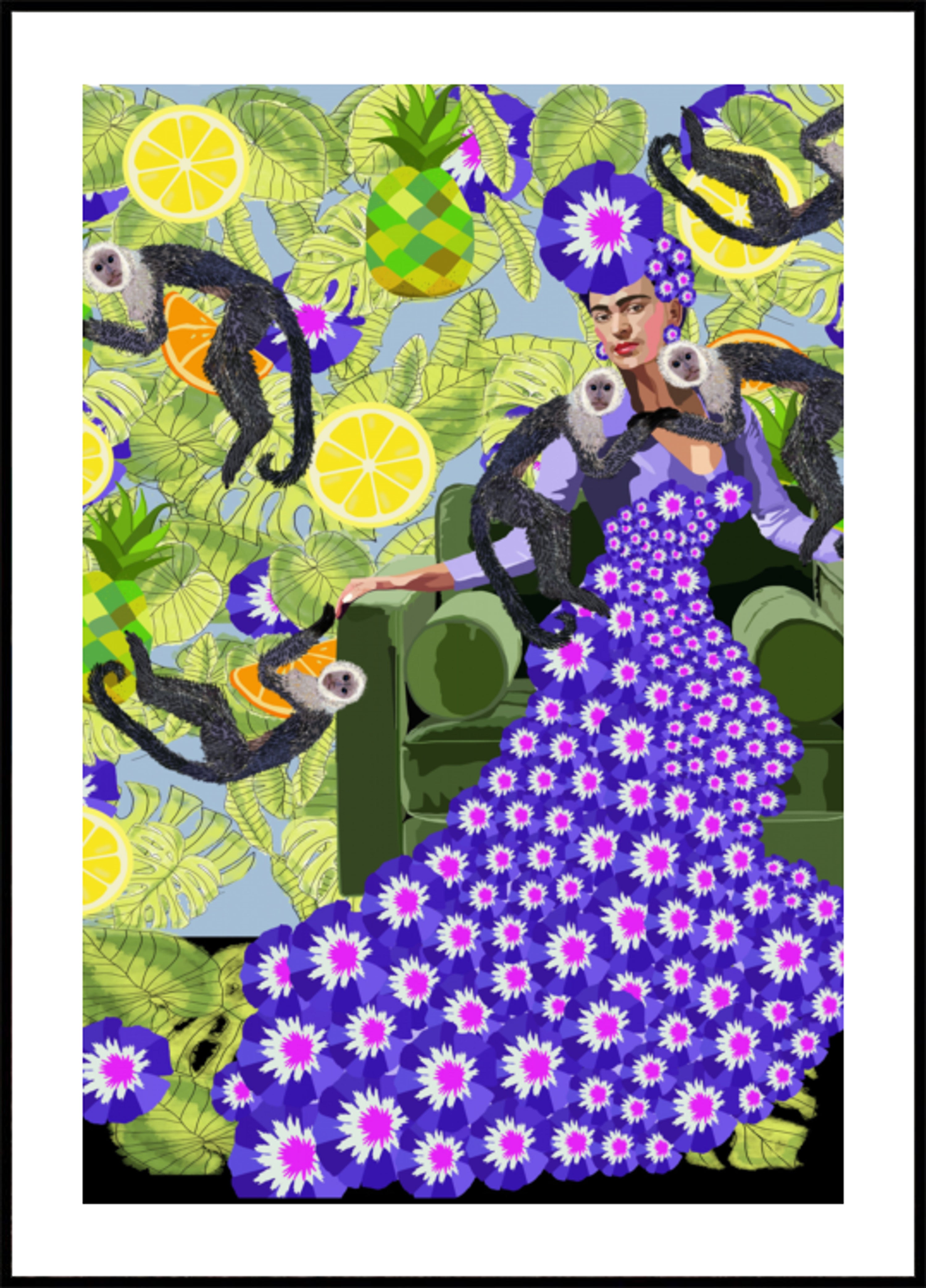 Mulher Tropical com Macacos