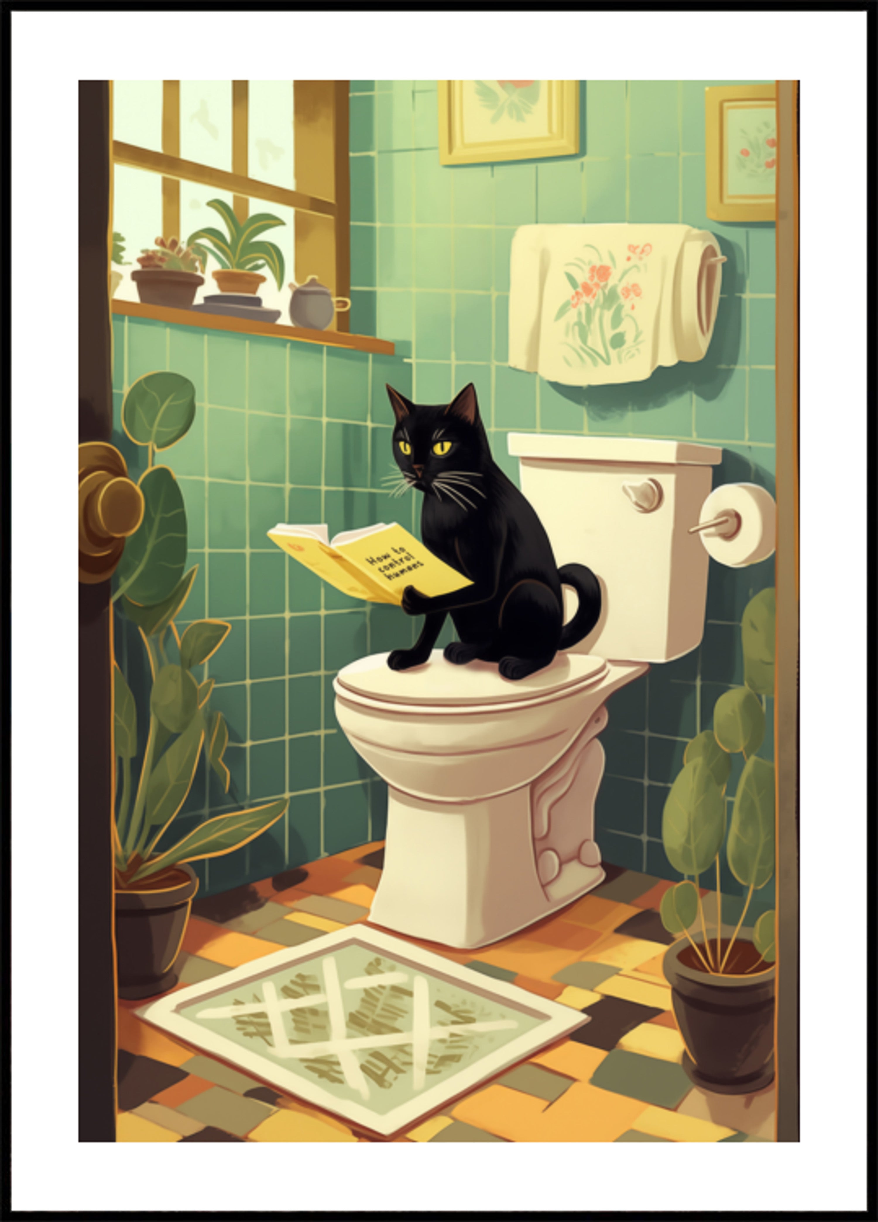 Leitura do banheiro do gato travesso