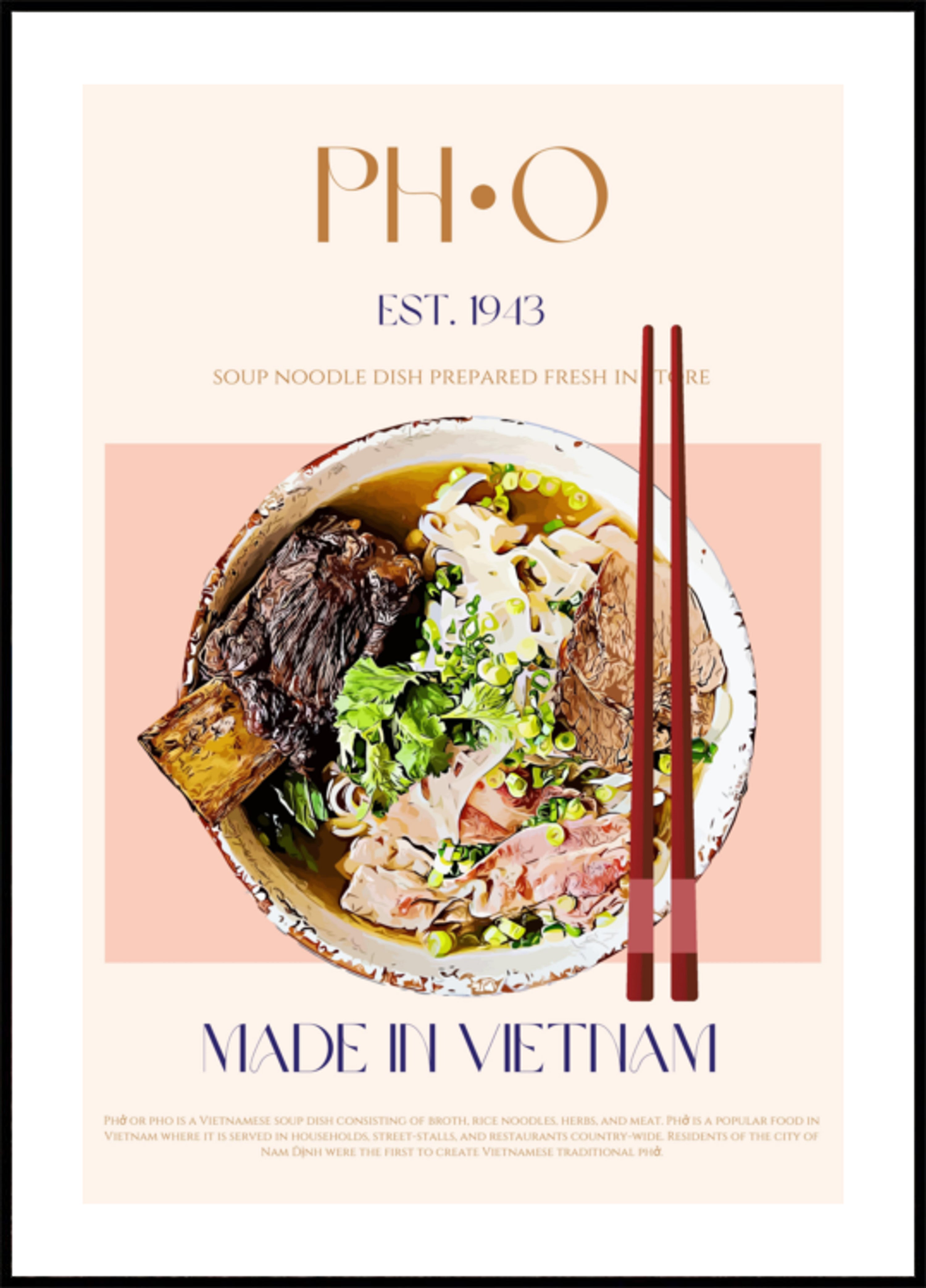 Pho de carne autêntica