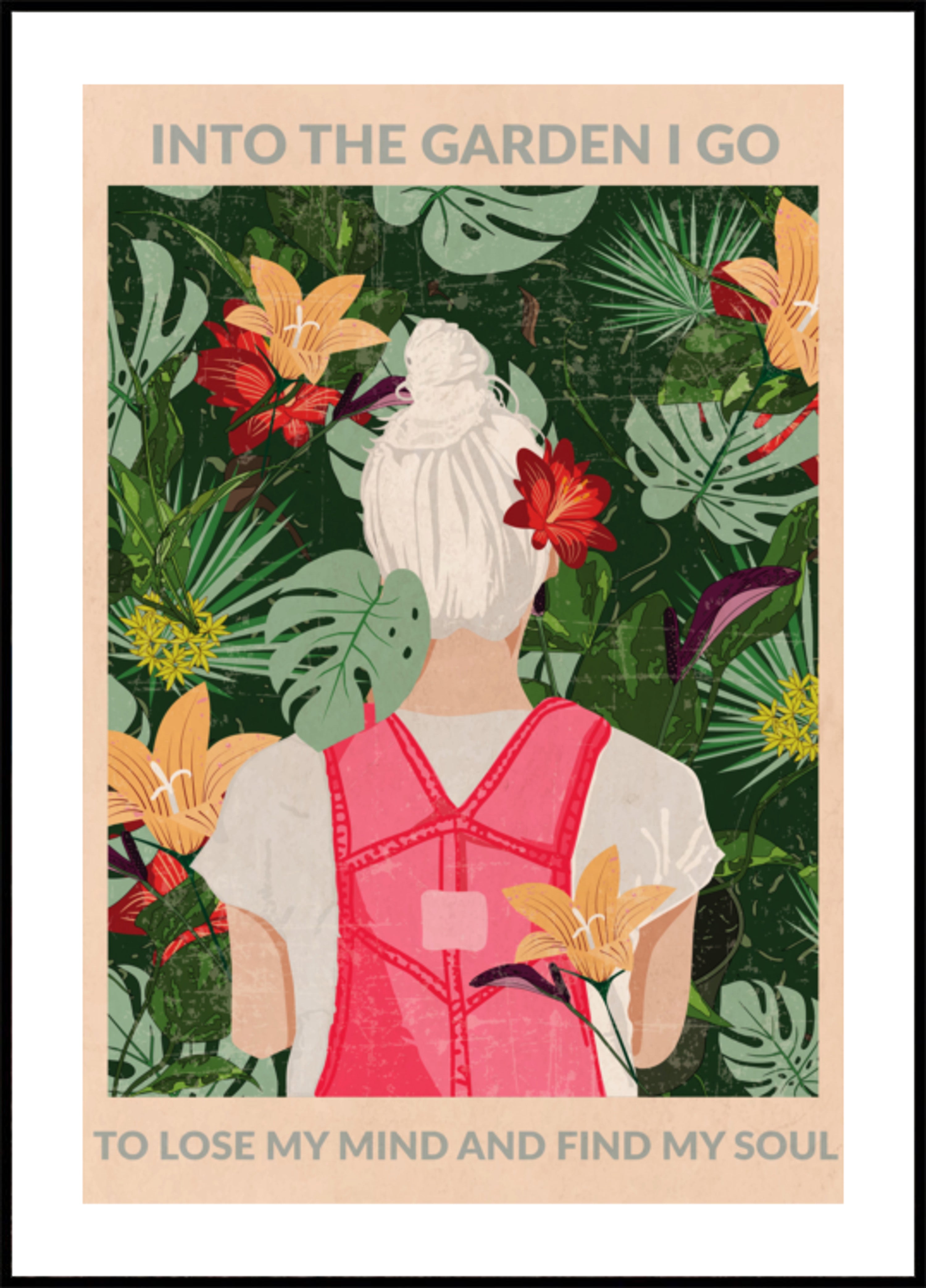 Mulher No Jardim Tropical