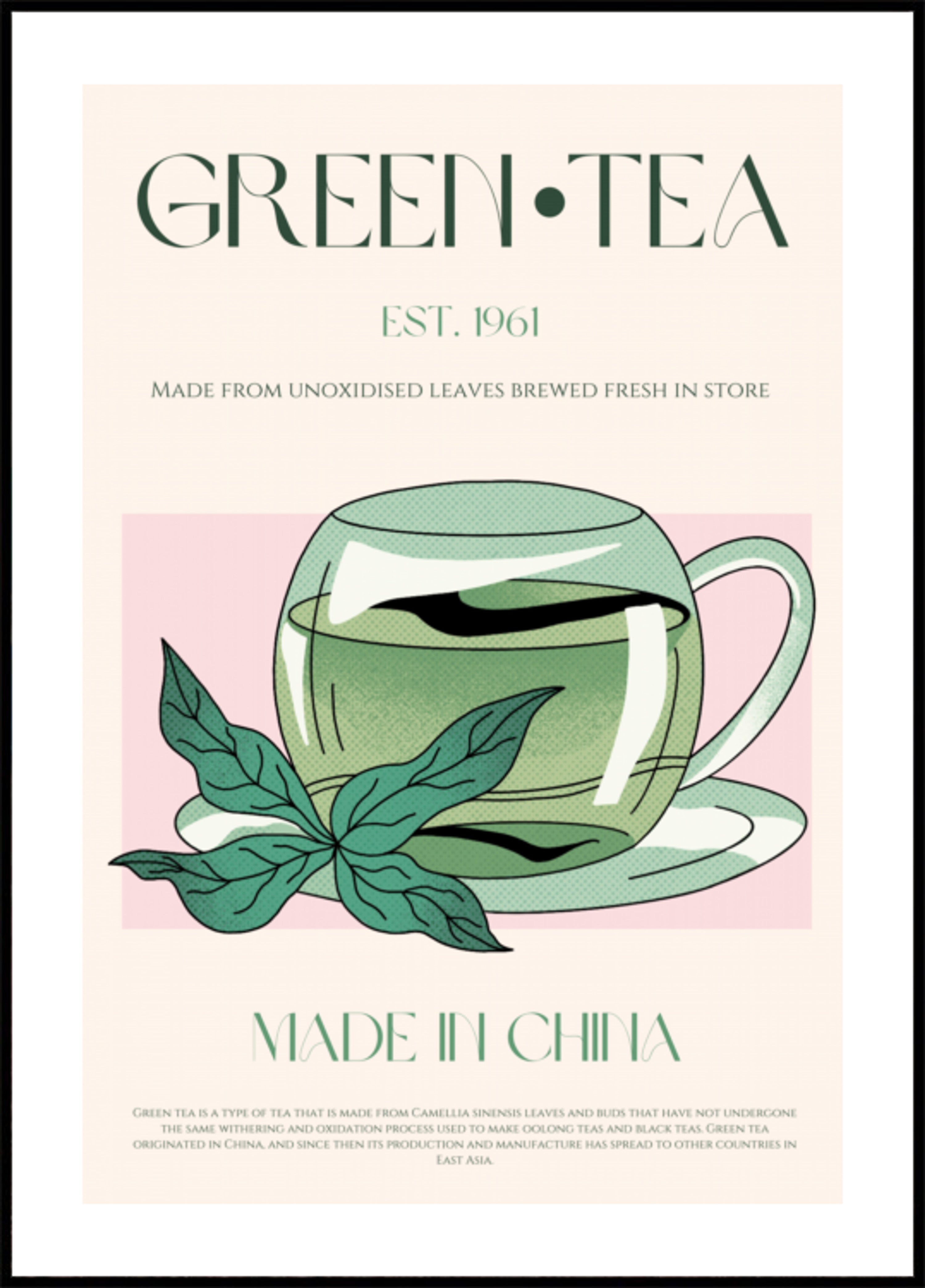 Ilustração de chá verde fresco