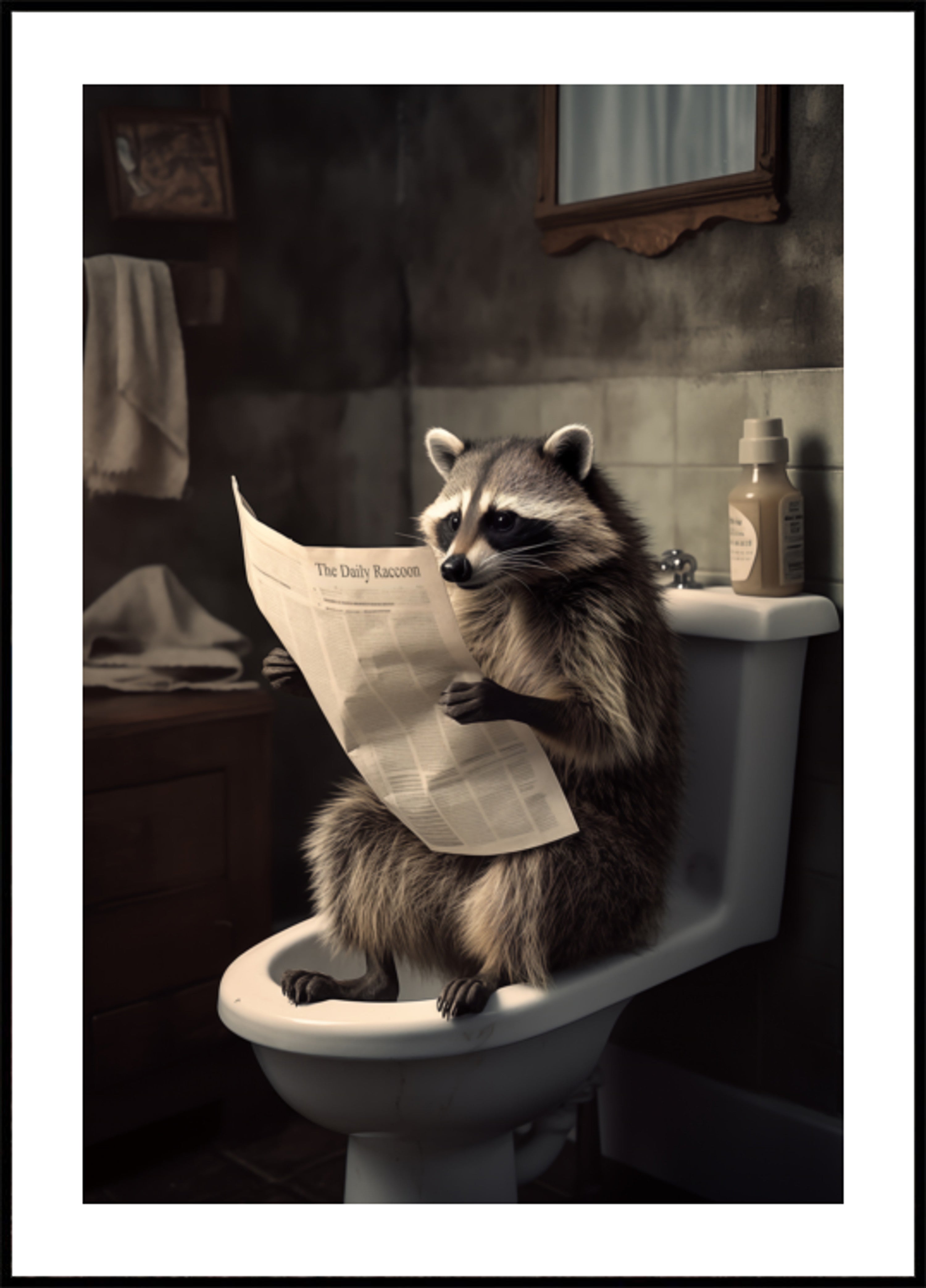 Jornal engraçado de leitura de guaxinim