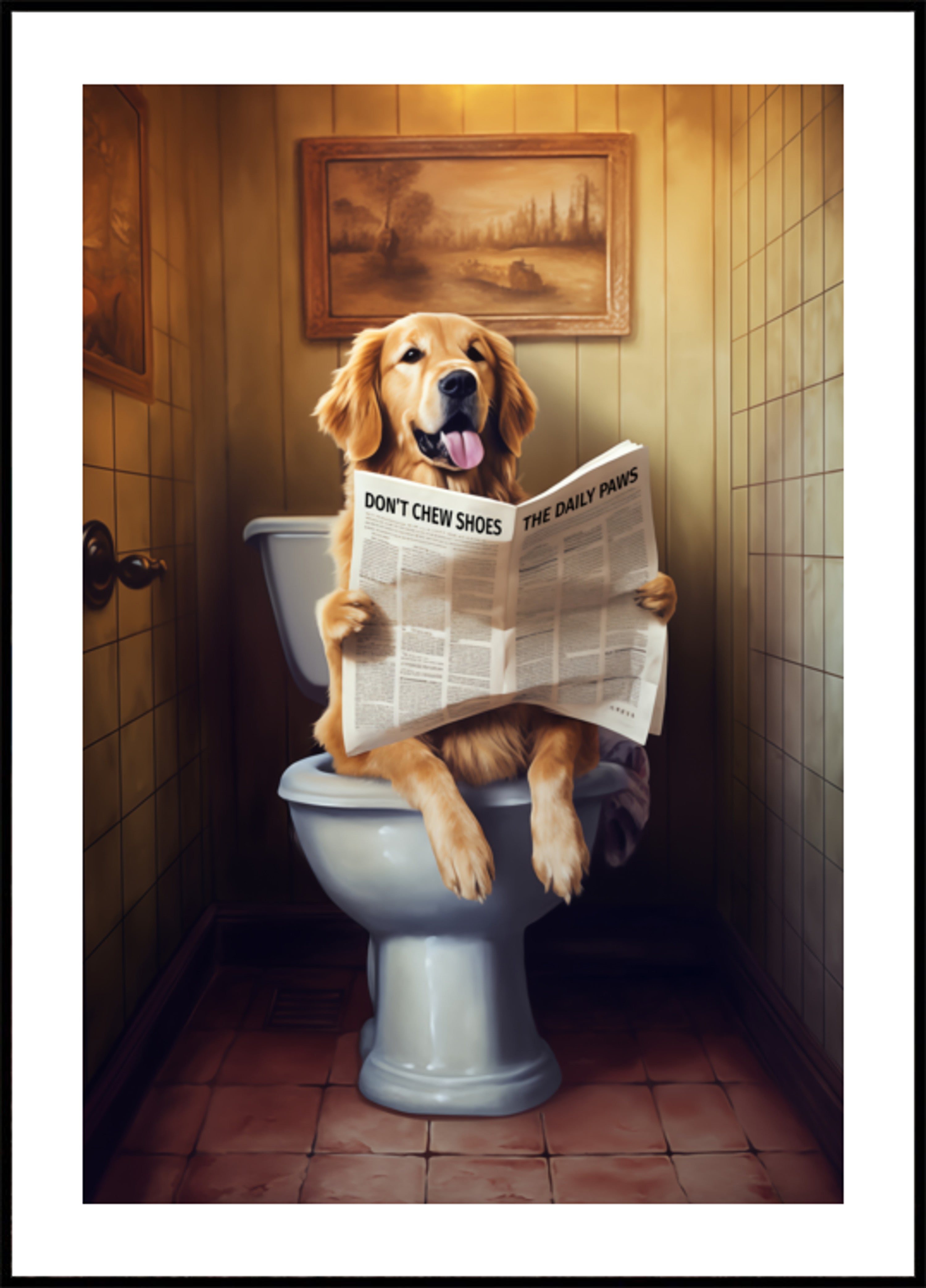 Jornal engraçado lendo cachorro