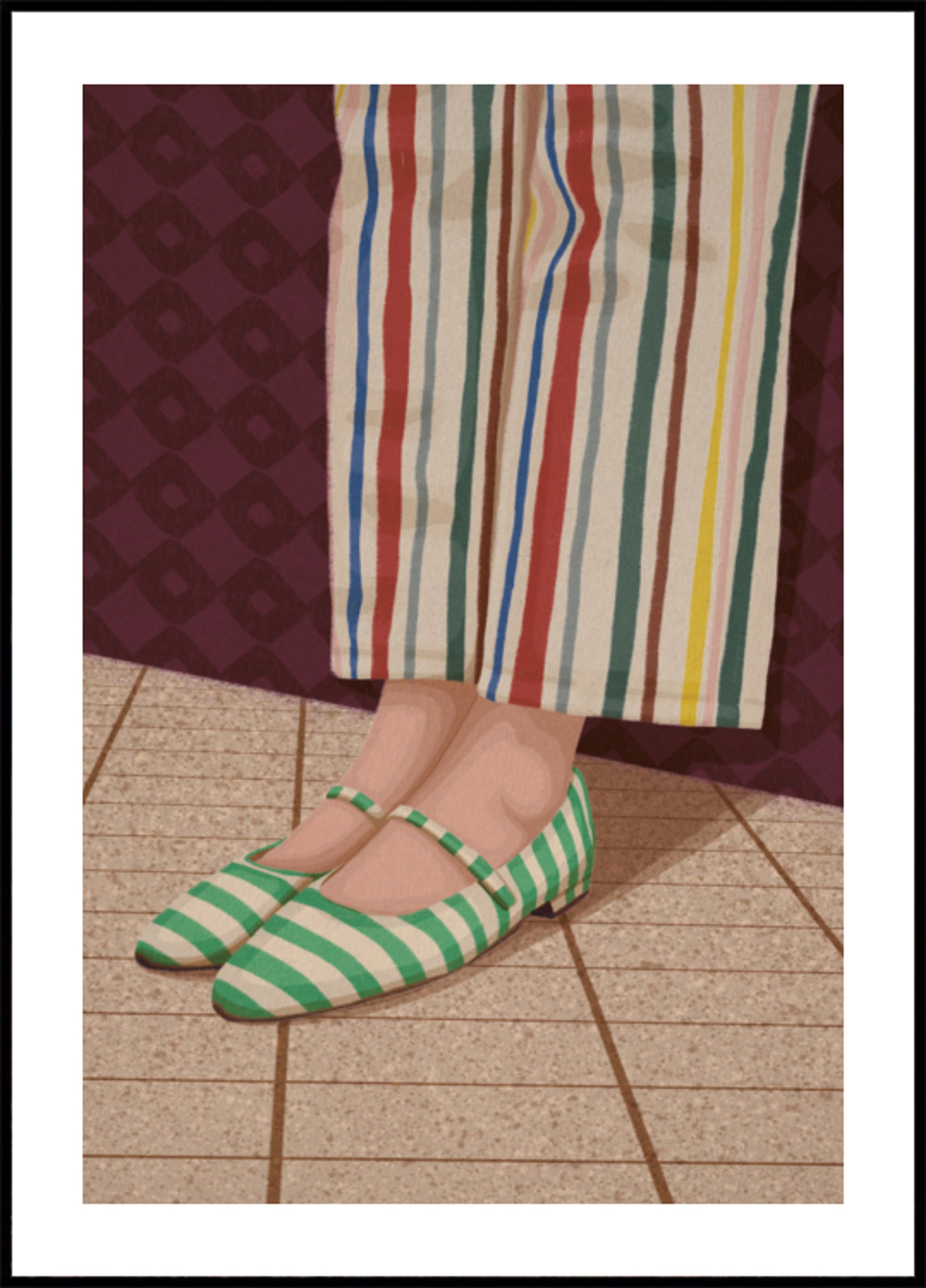 Mary Janes listradas coloridas