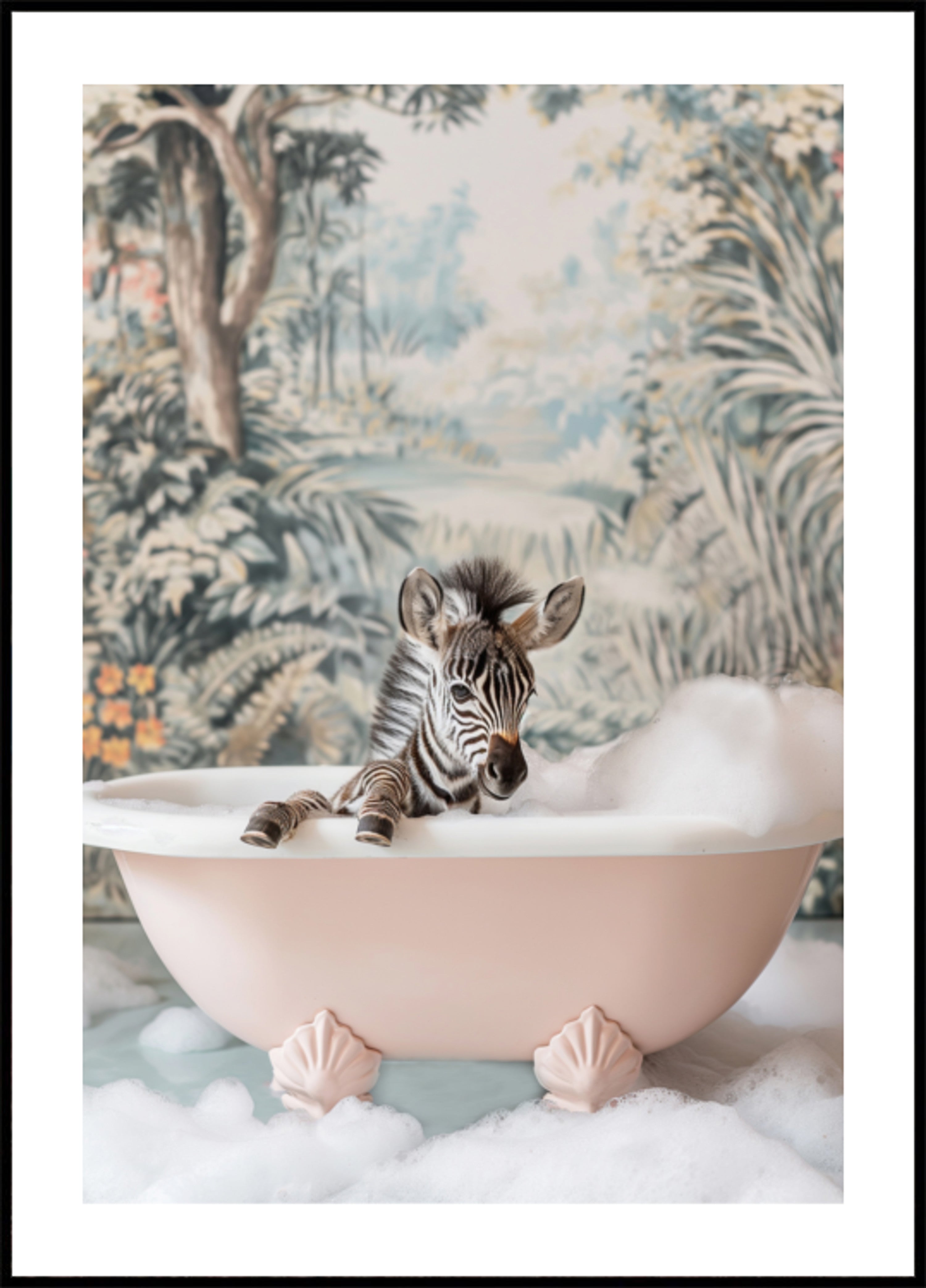 Banho de espuma bebê zebra