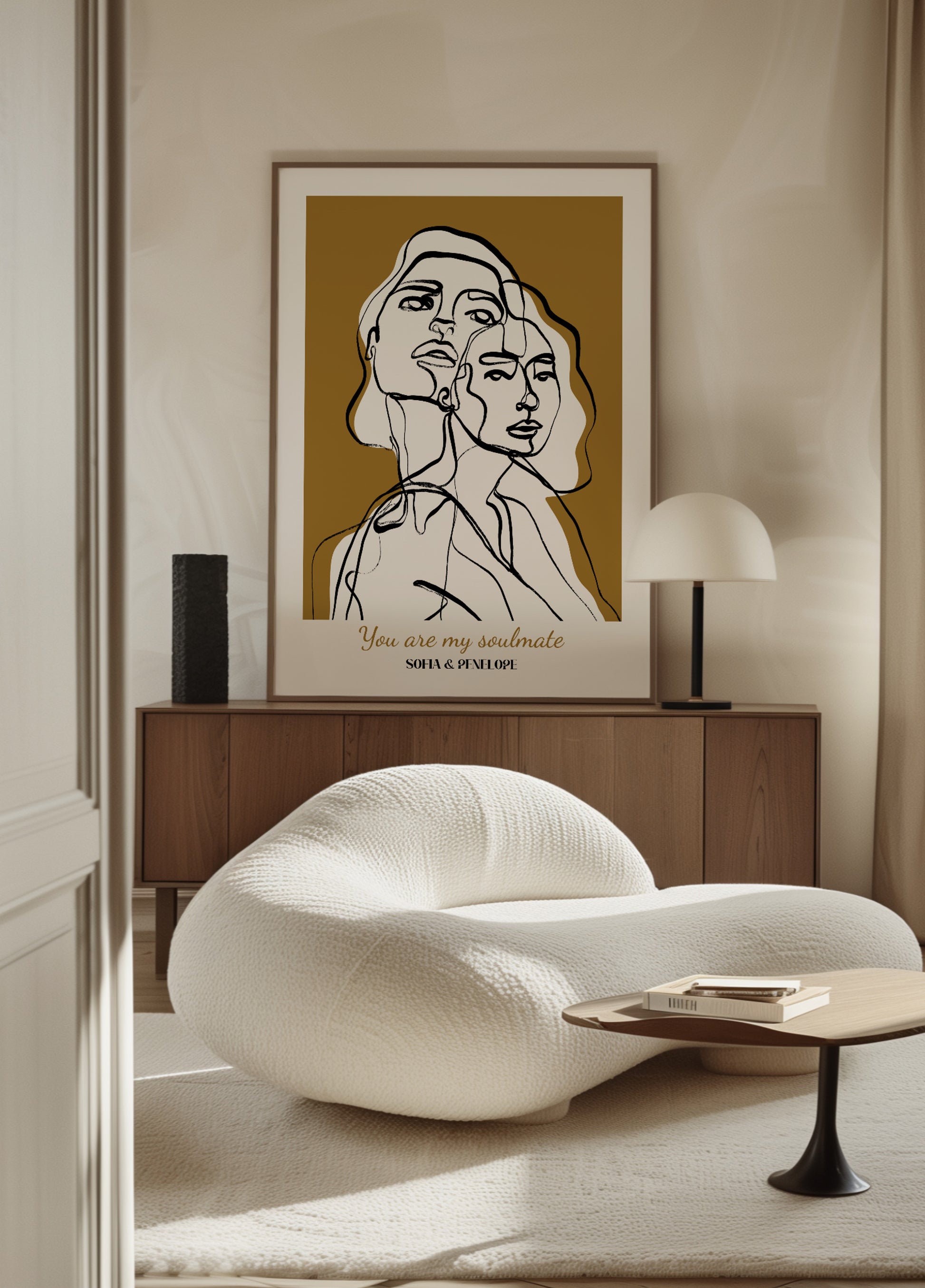 Arte abstrata de duas mulheres sem personalização