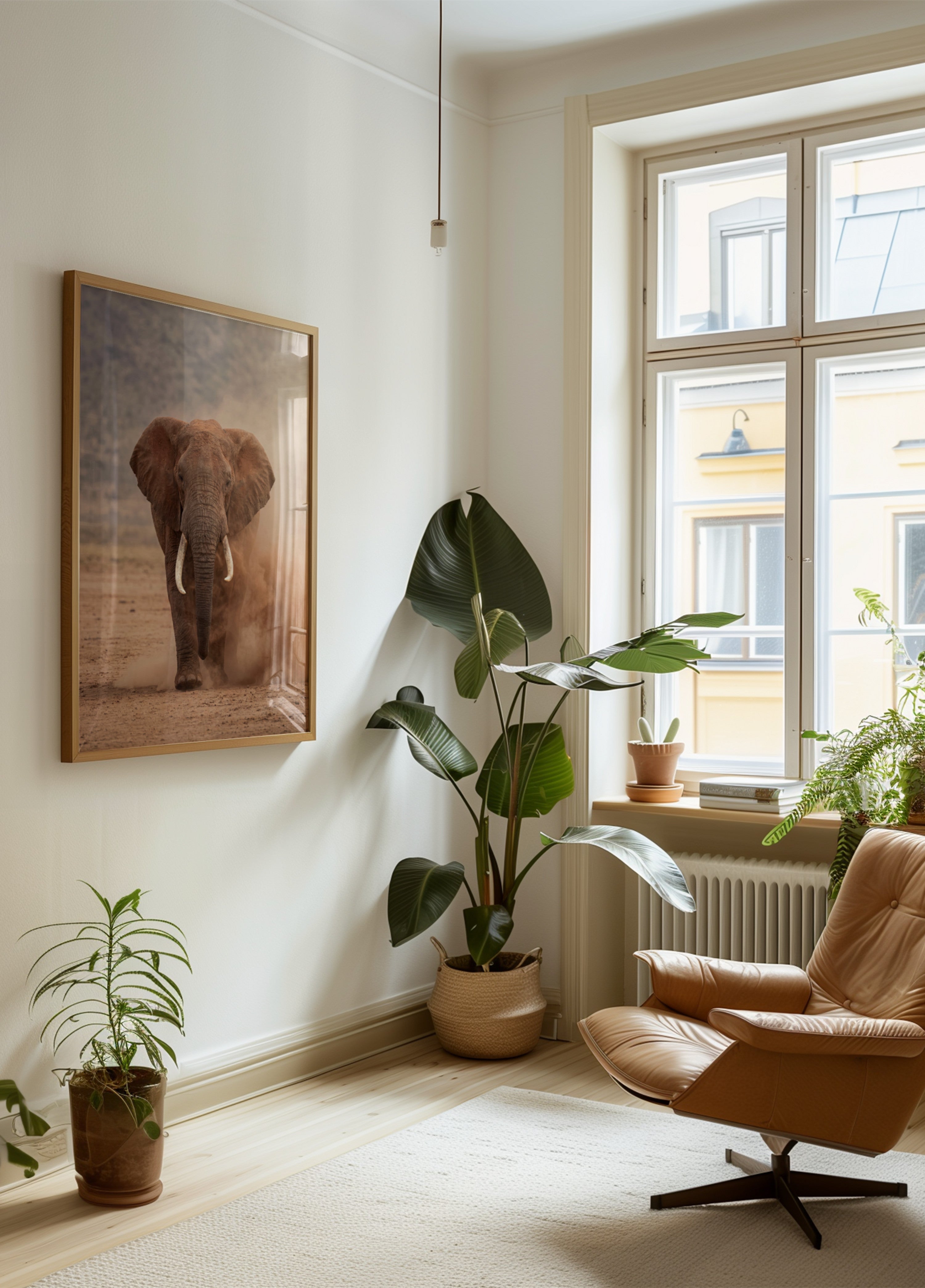 Elefante empoeirado poderoso