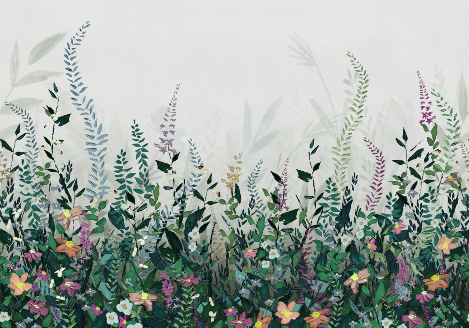 Exuberante jardim de flores silvestres