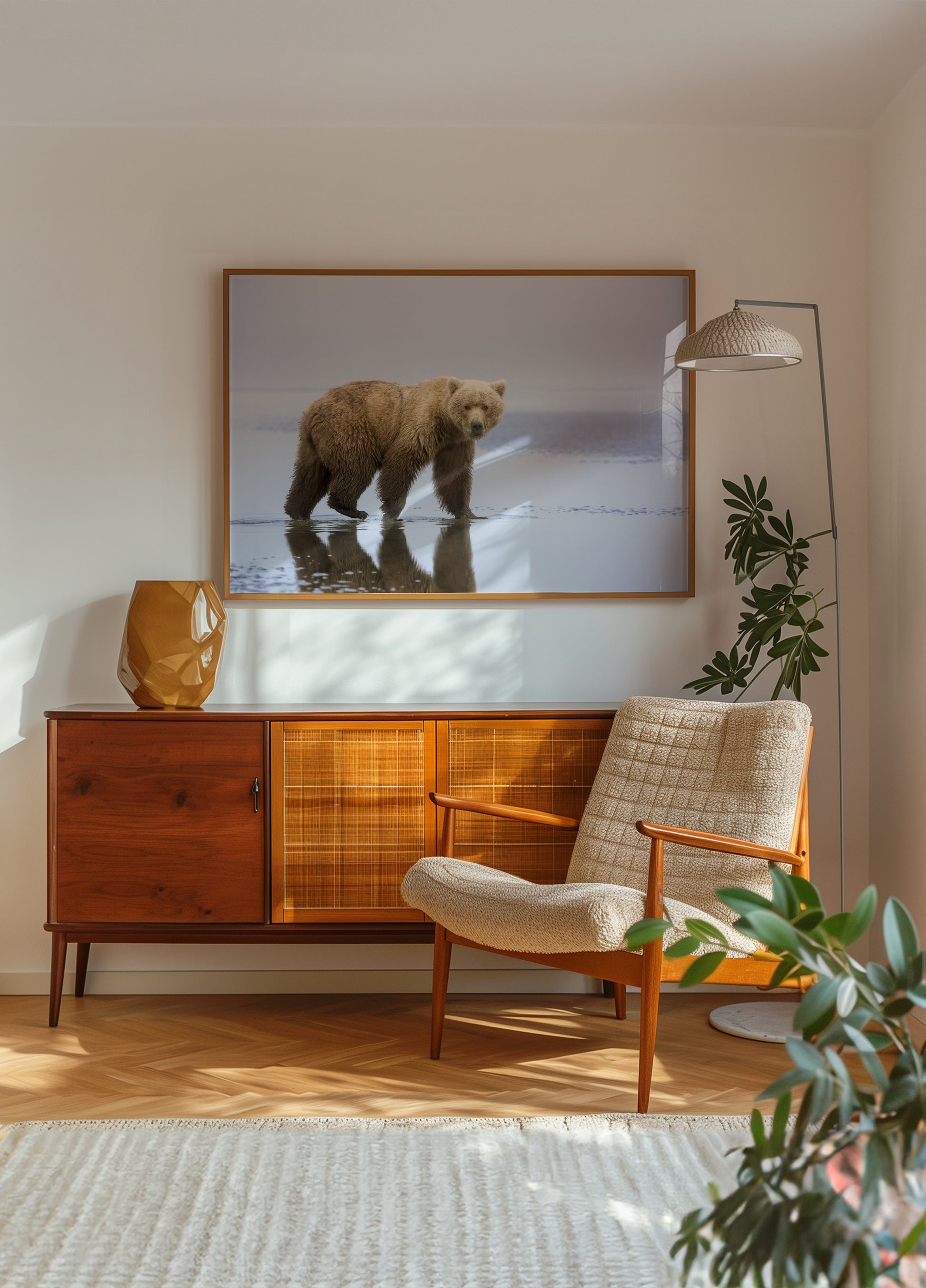 Reflexo do Urso Pardo