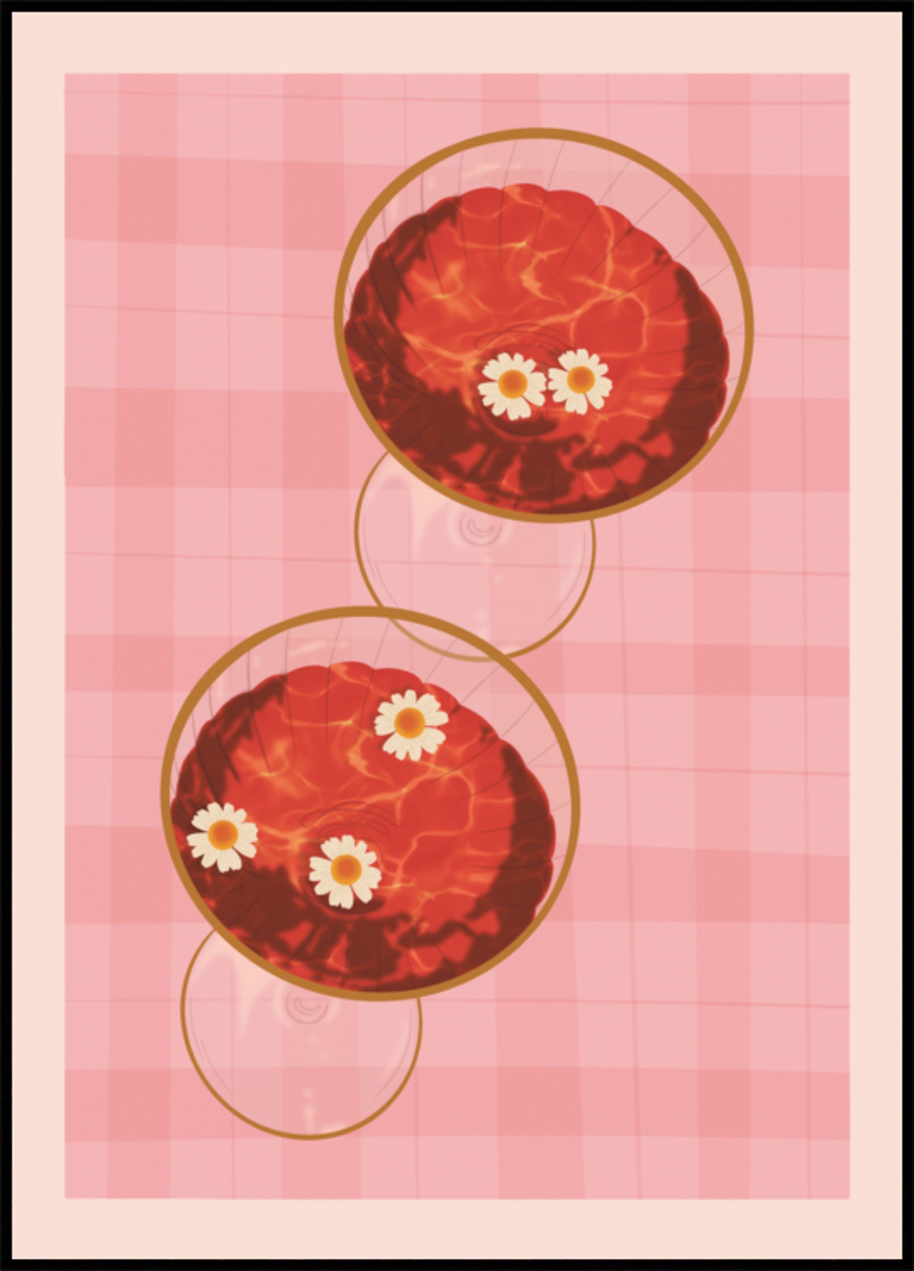 Bebidas Rosa Com Margaridas