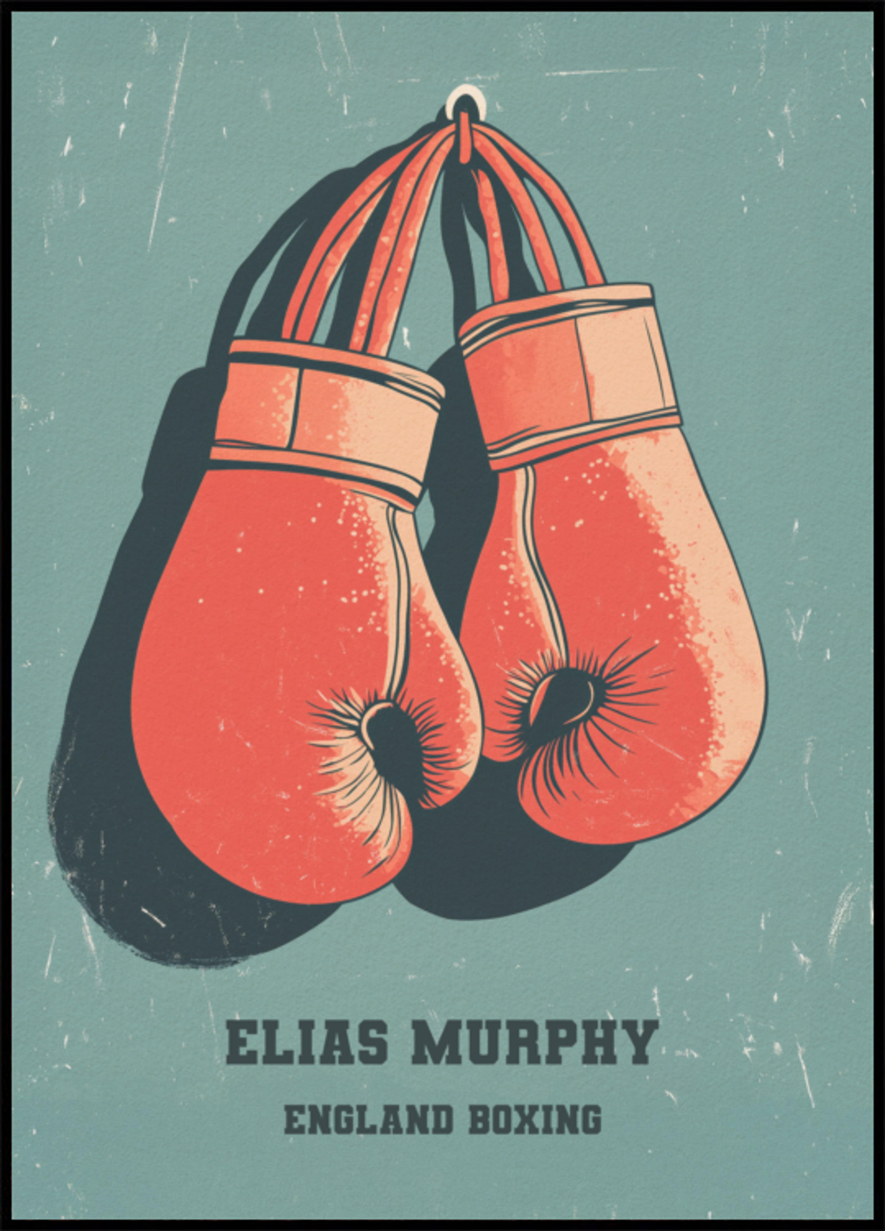 Pôster de luvas de boxe vintage
