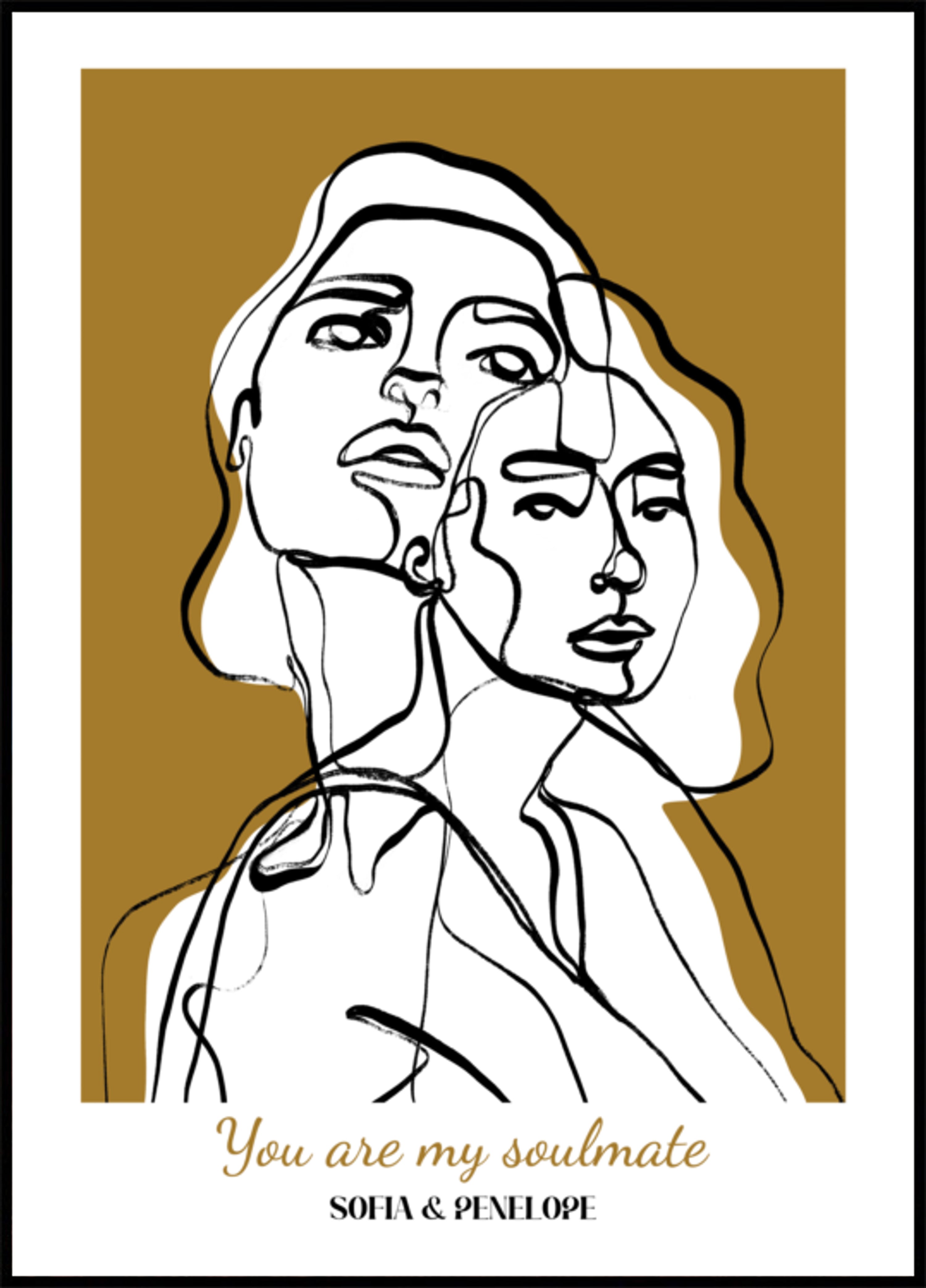 Arte abstrata de duas mulheres sem personalização