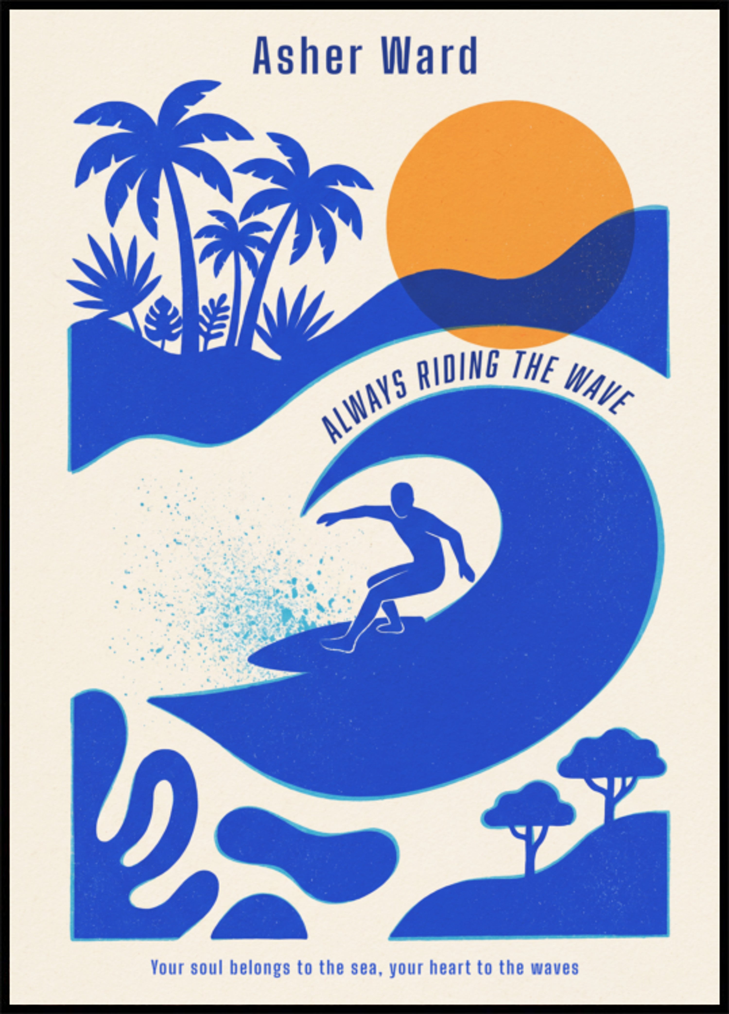 Onda de surf impessoal com vibrações tropicais