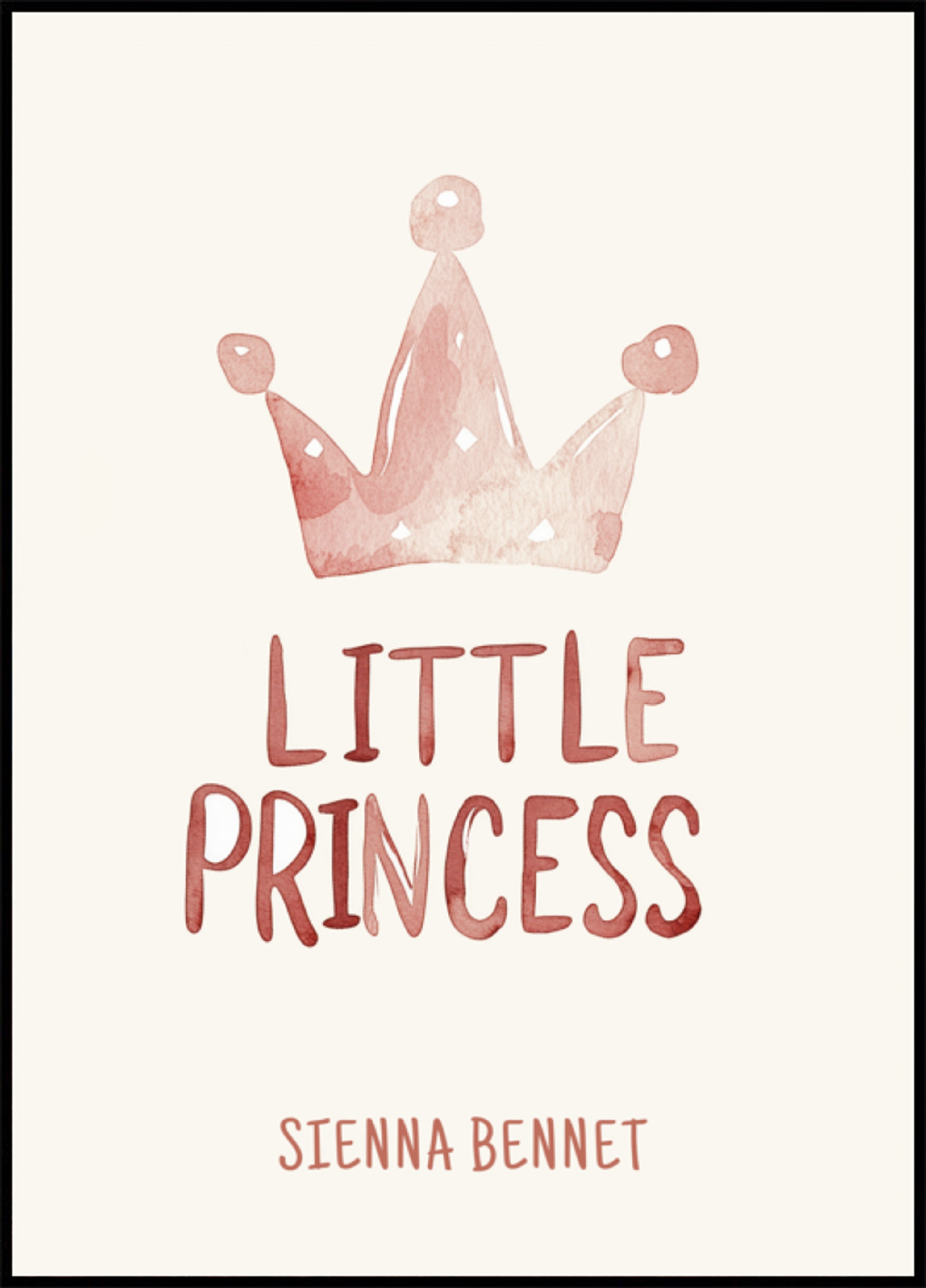 Pintura em aquarela com coroa para uma princesinha