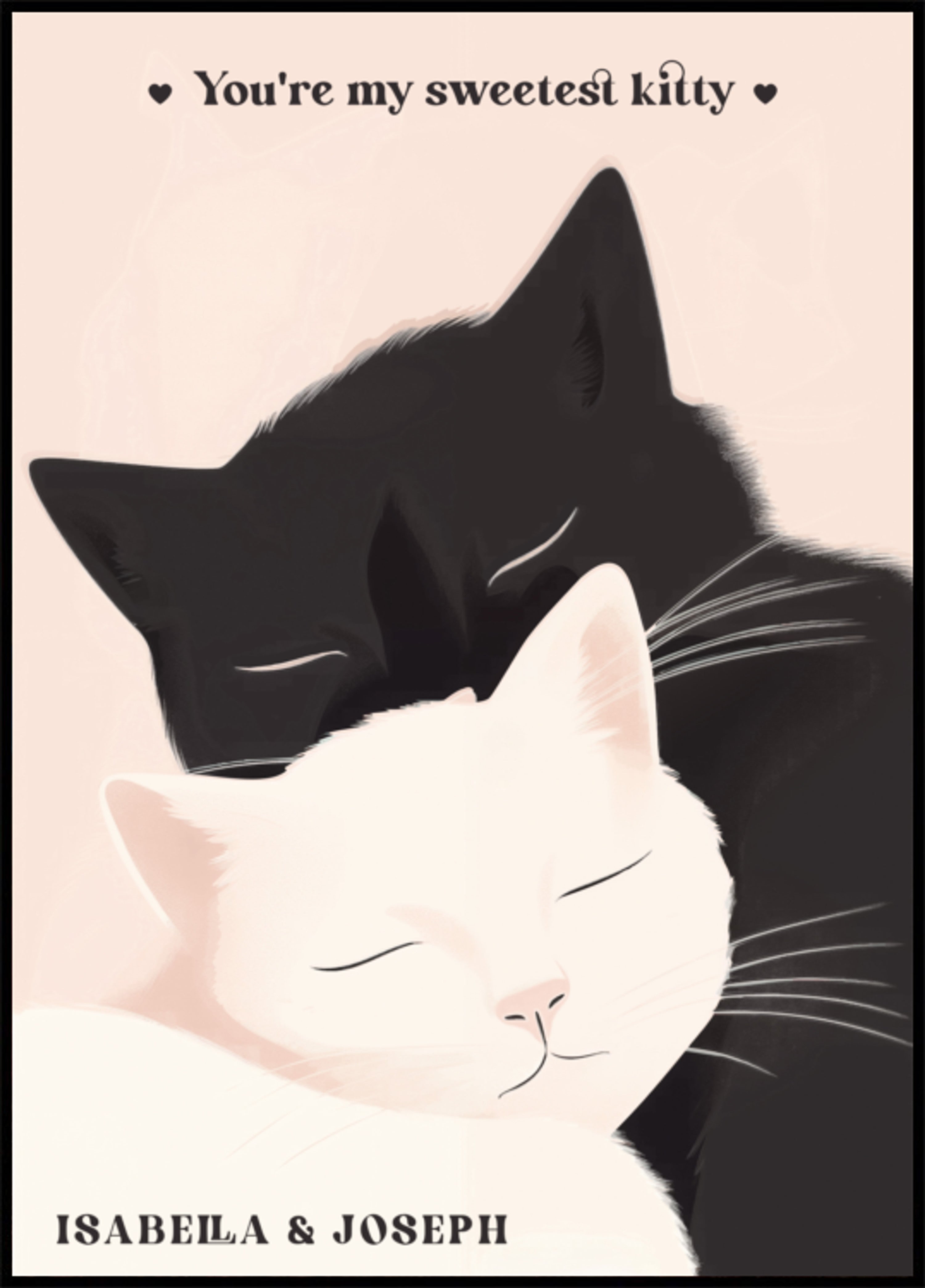 Ilustração não pessoal de amor de gato