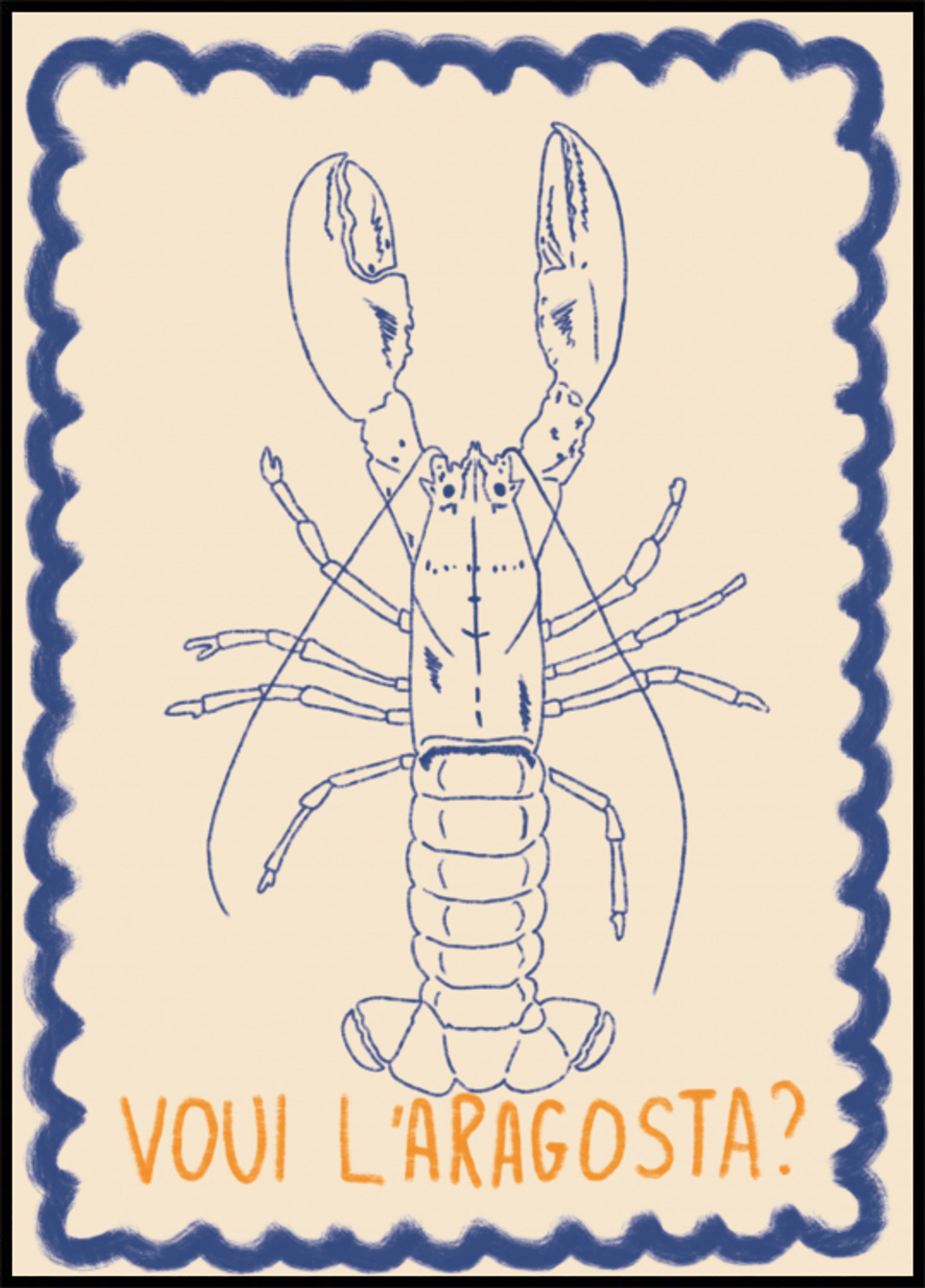 Desenho de lagosta italiana