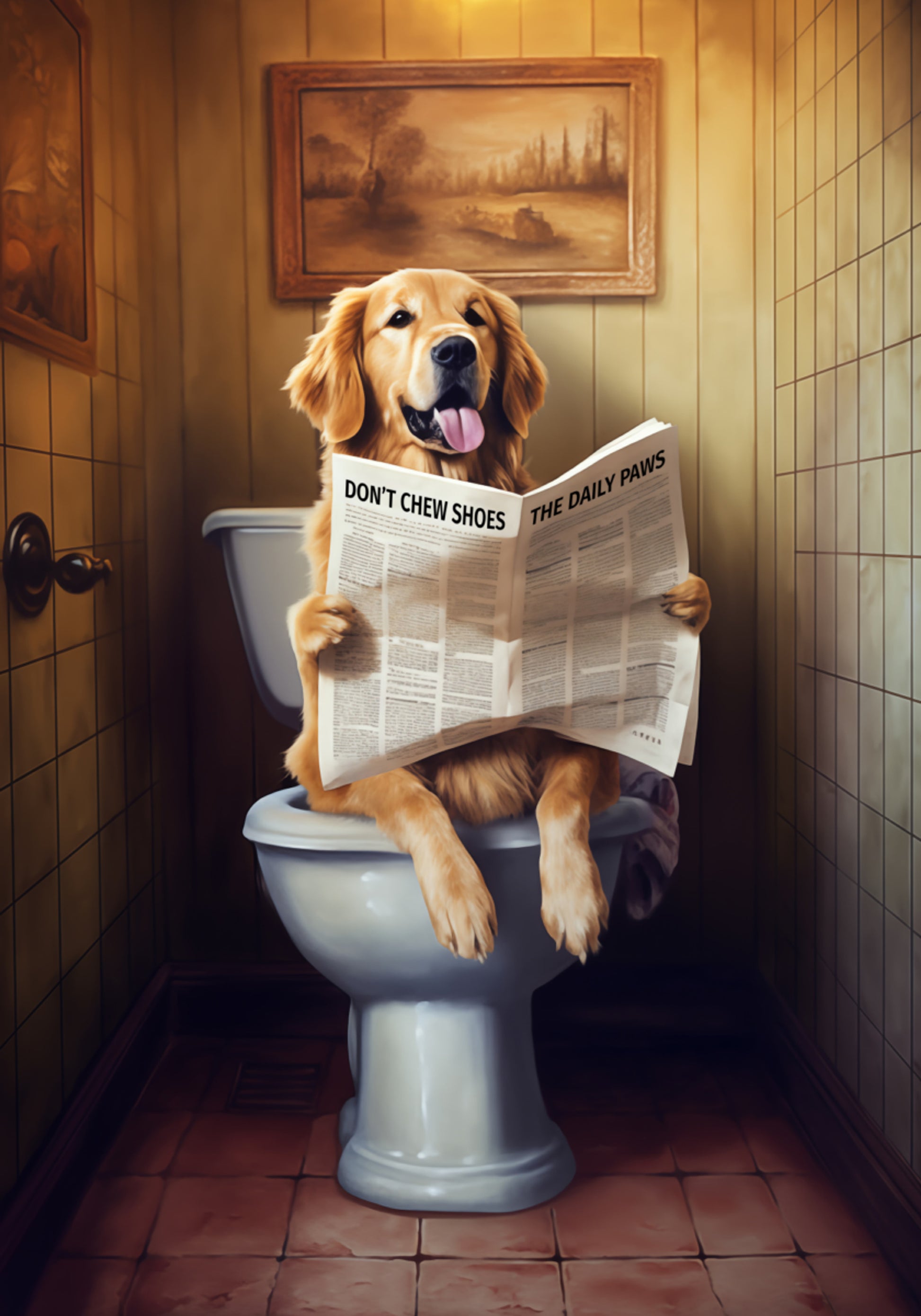 Jornal engraçado lendo cachorro