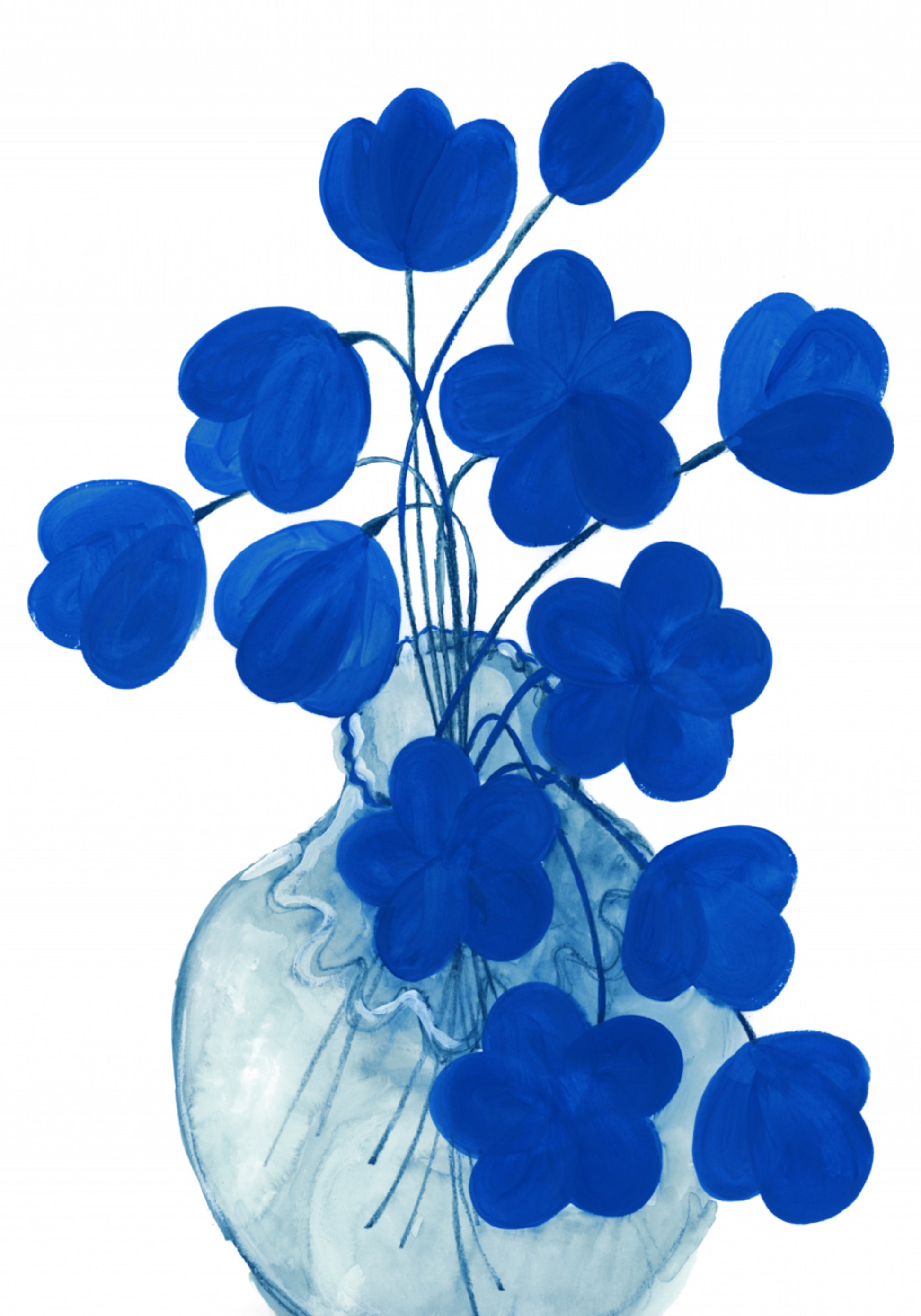 Vaso Floral Azul Profundo