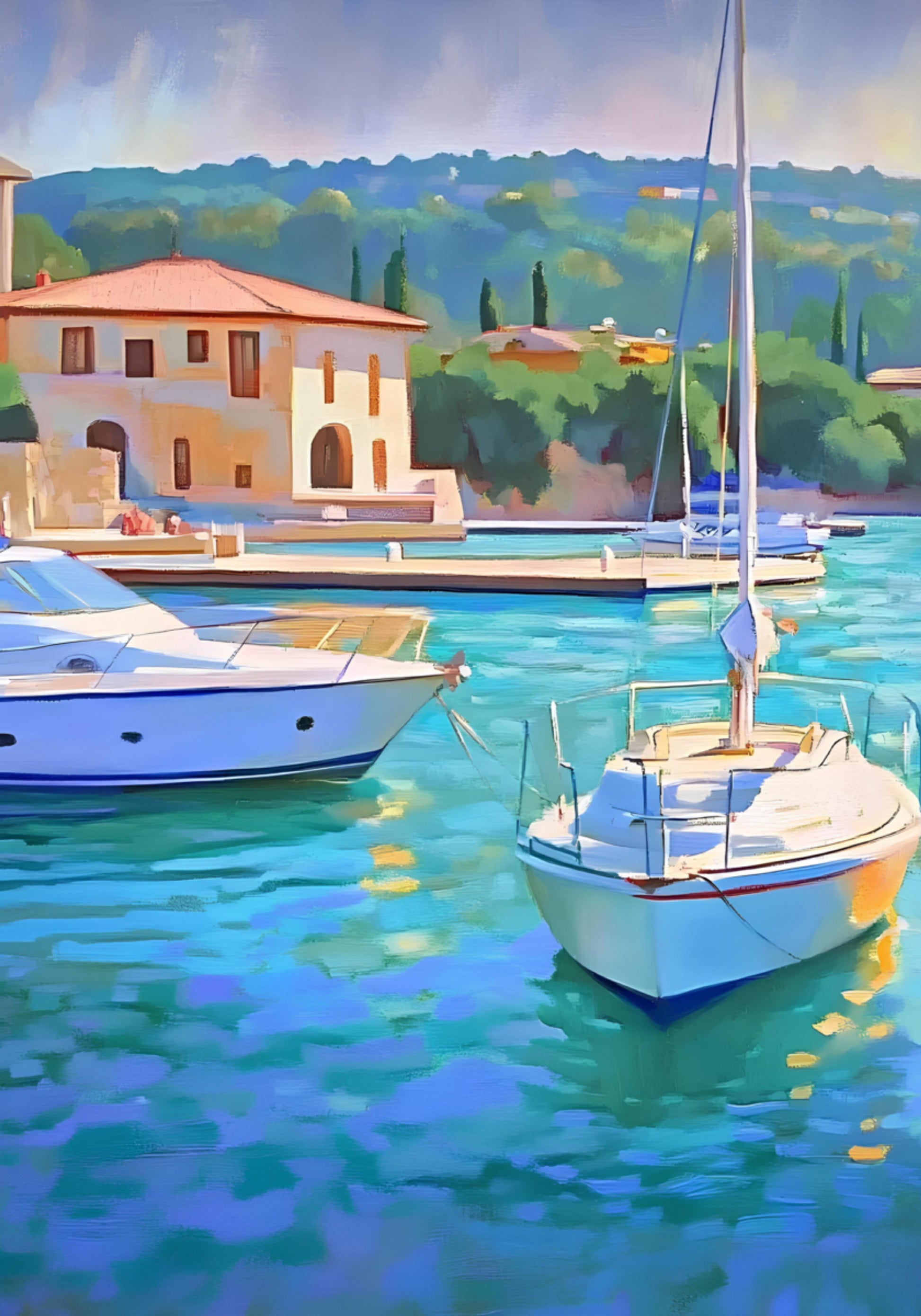 Barcos portuários turquesa