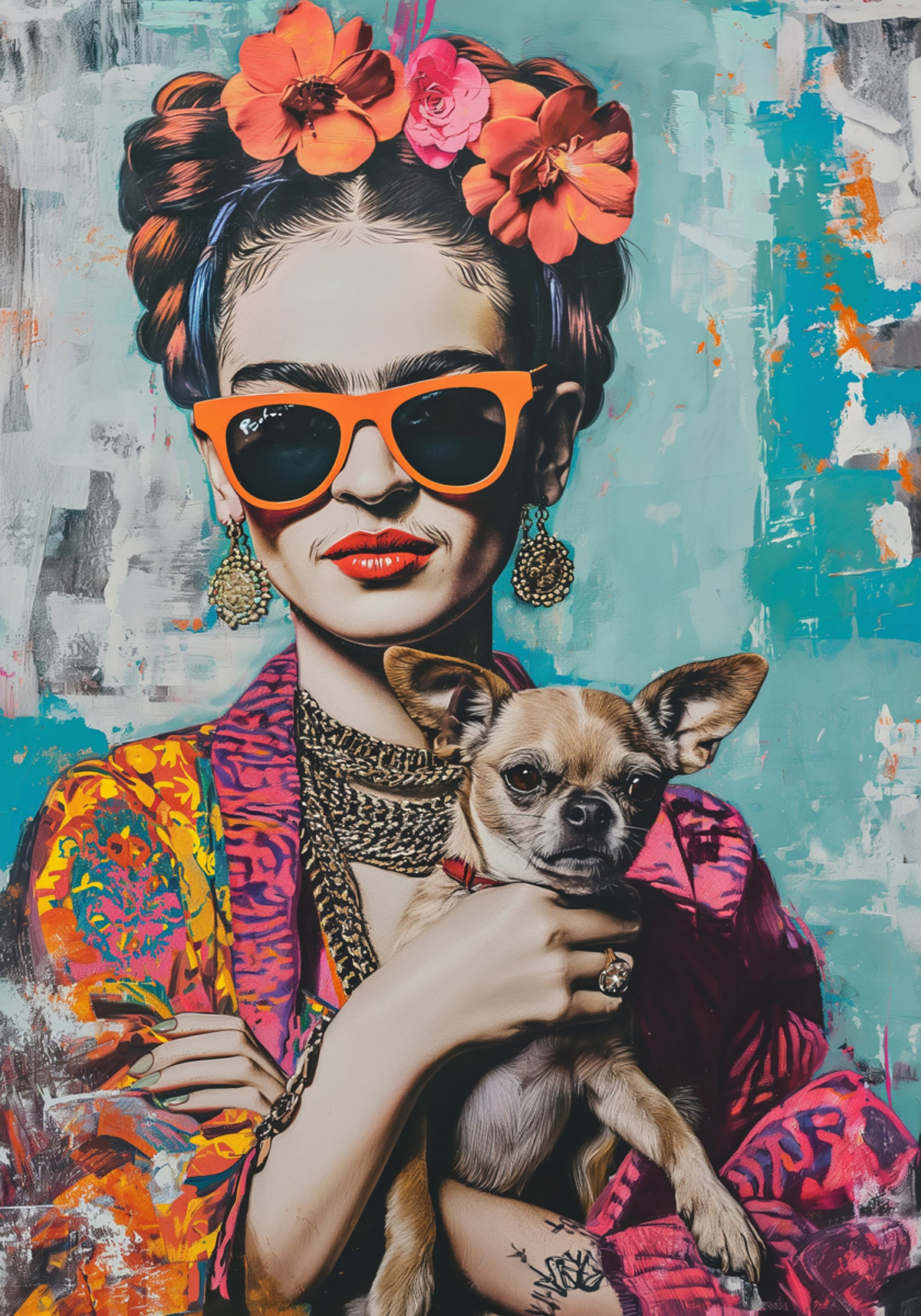 Retrato colorido Chihuahua