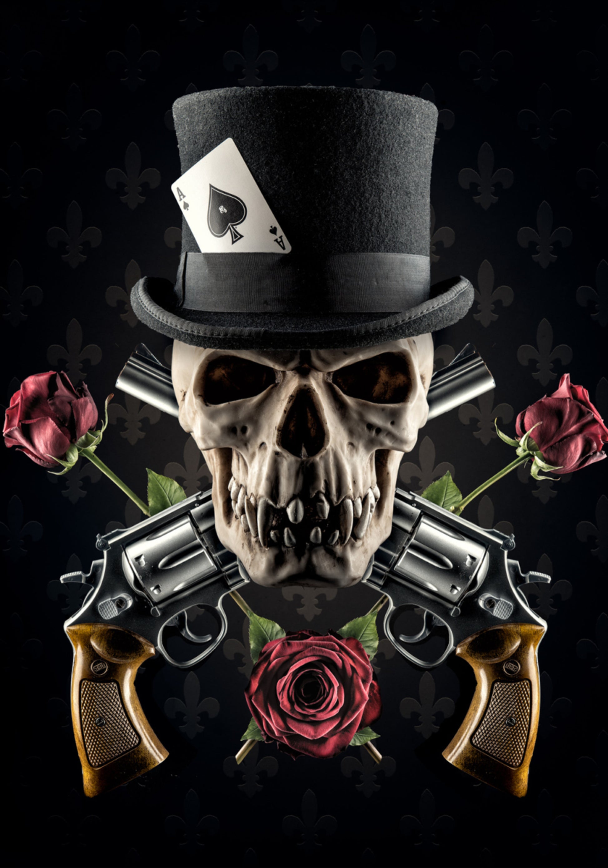 Caveira de Pistoleiro Elegante