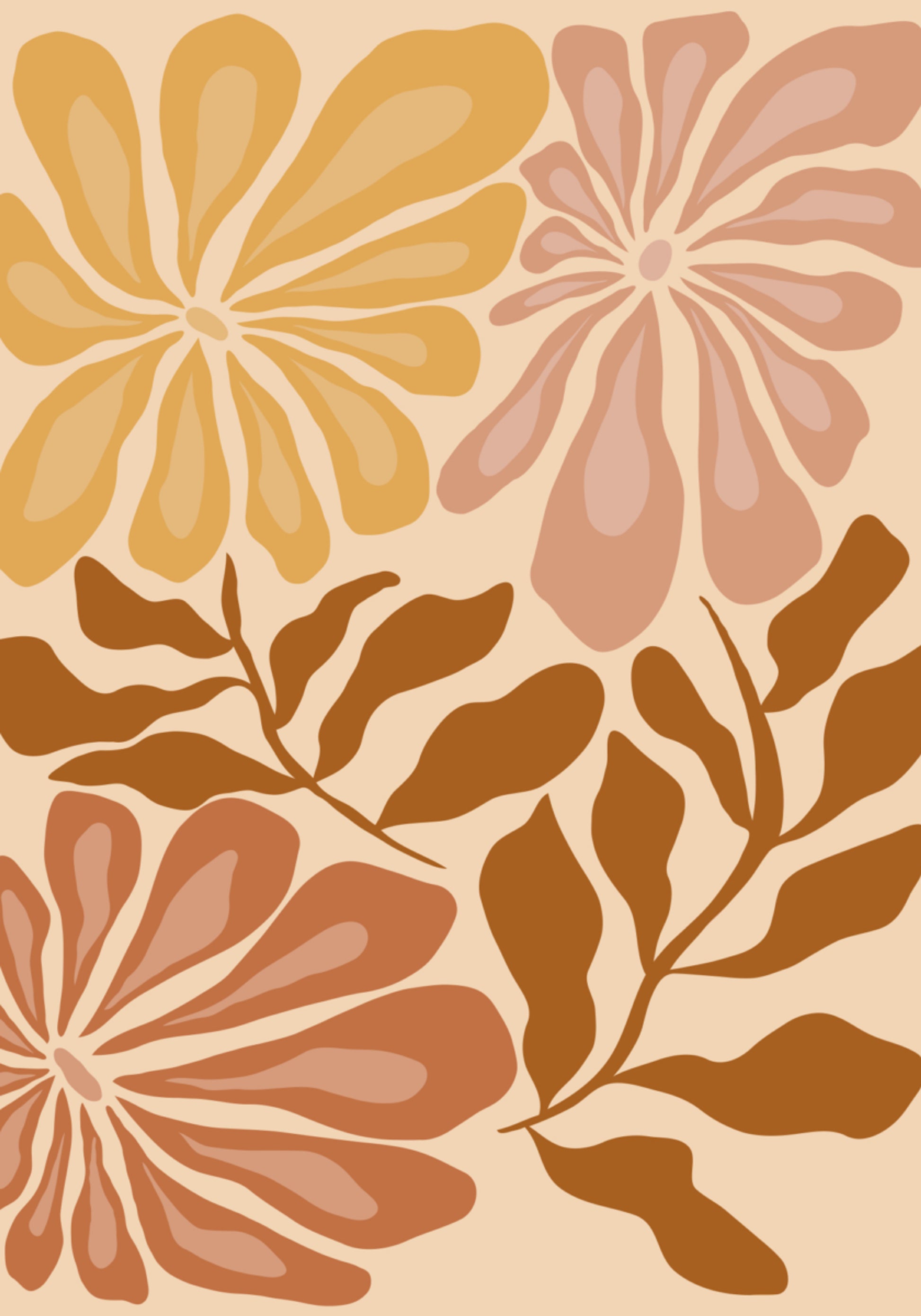 Boho Floral Tons Terra