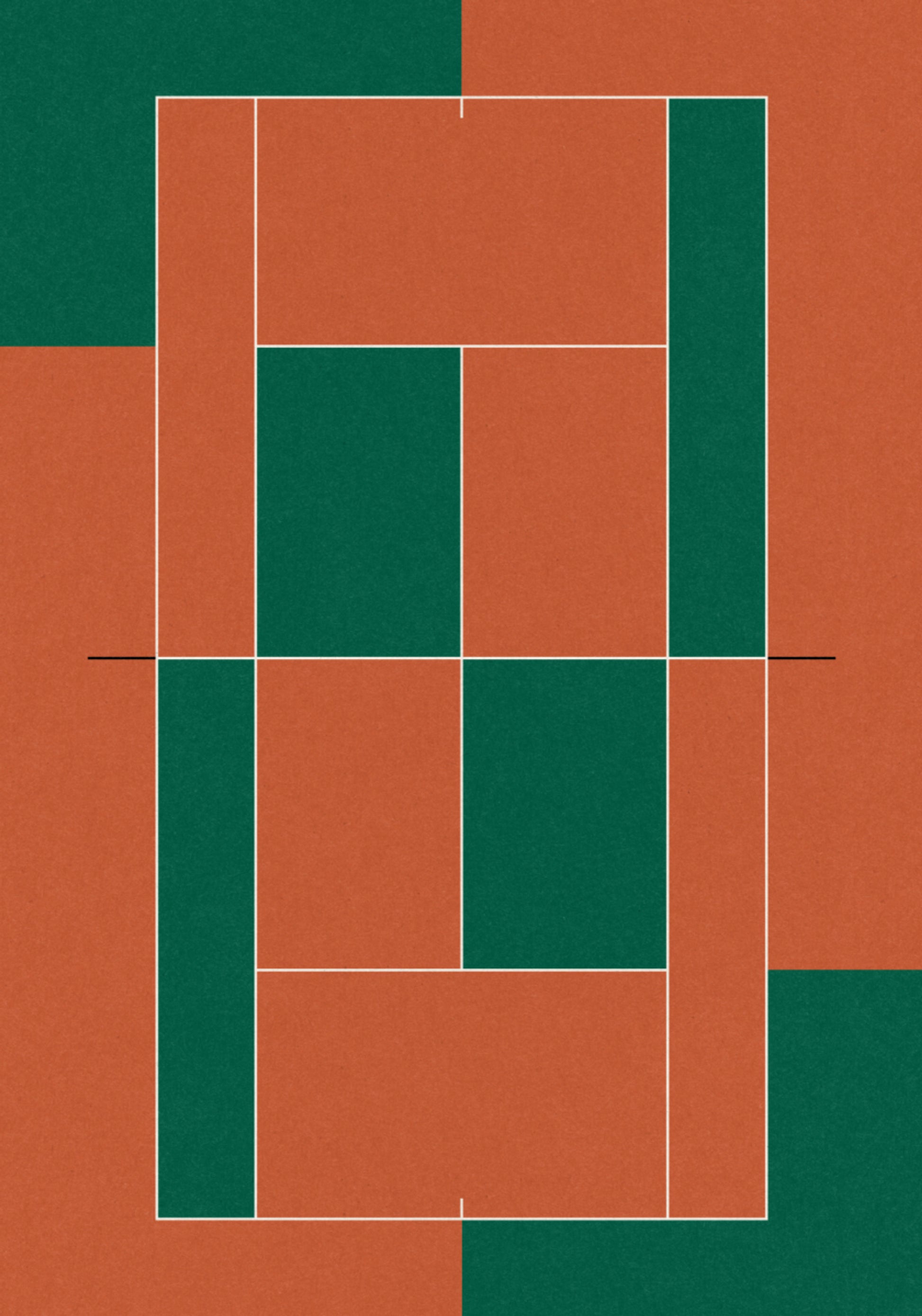 Quadra de tênis geométrica