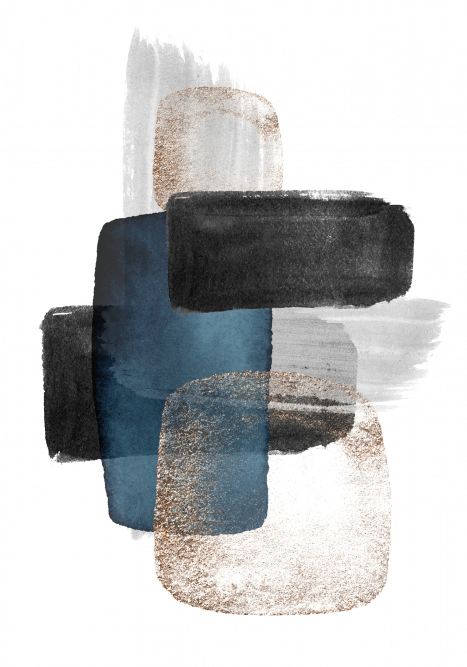 Blocos abstratos de ouro azul
