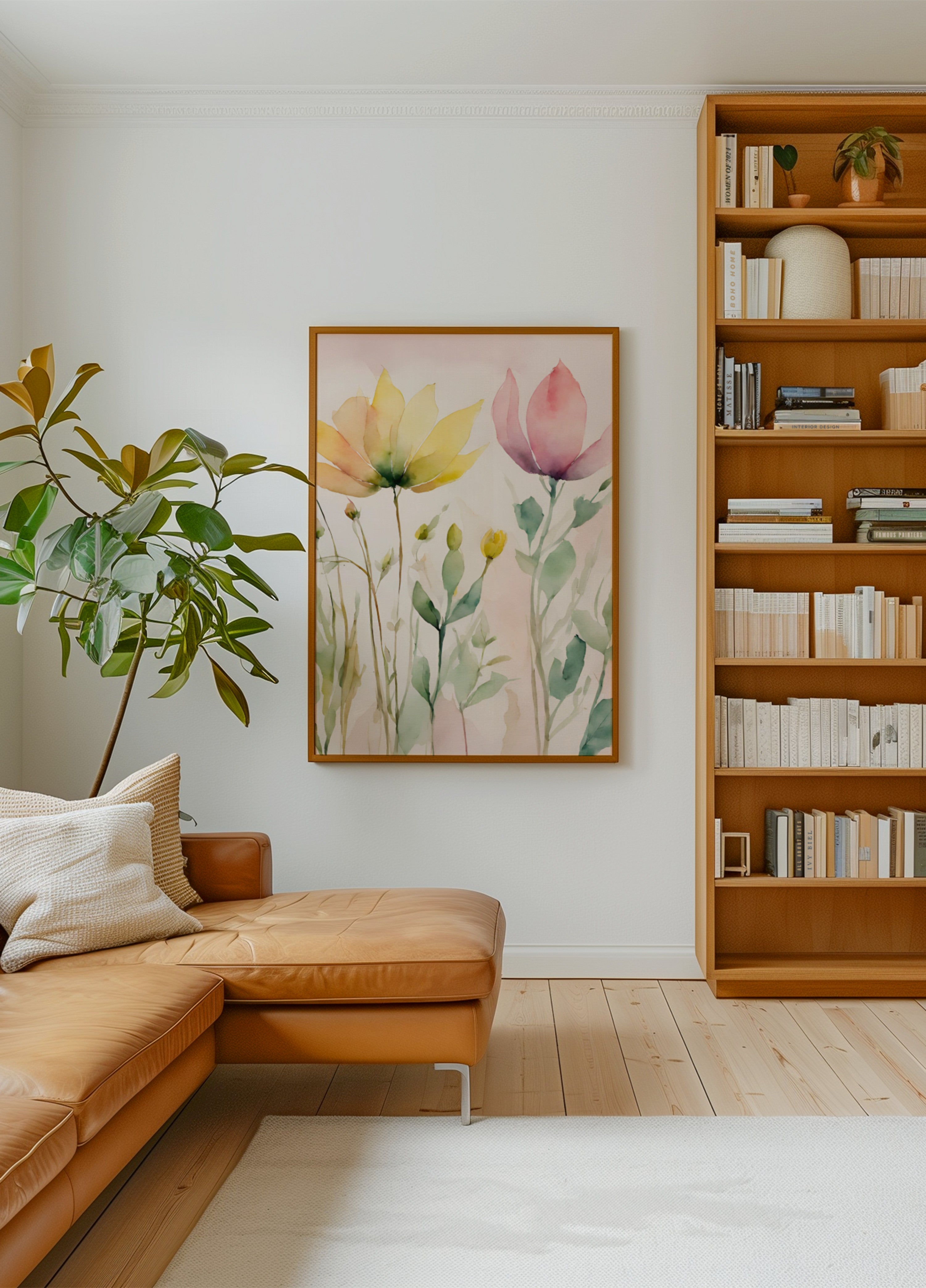 Flores suaves em aquarela