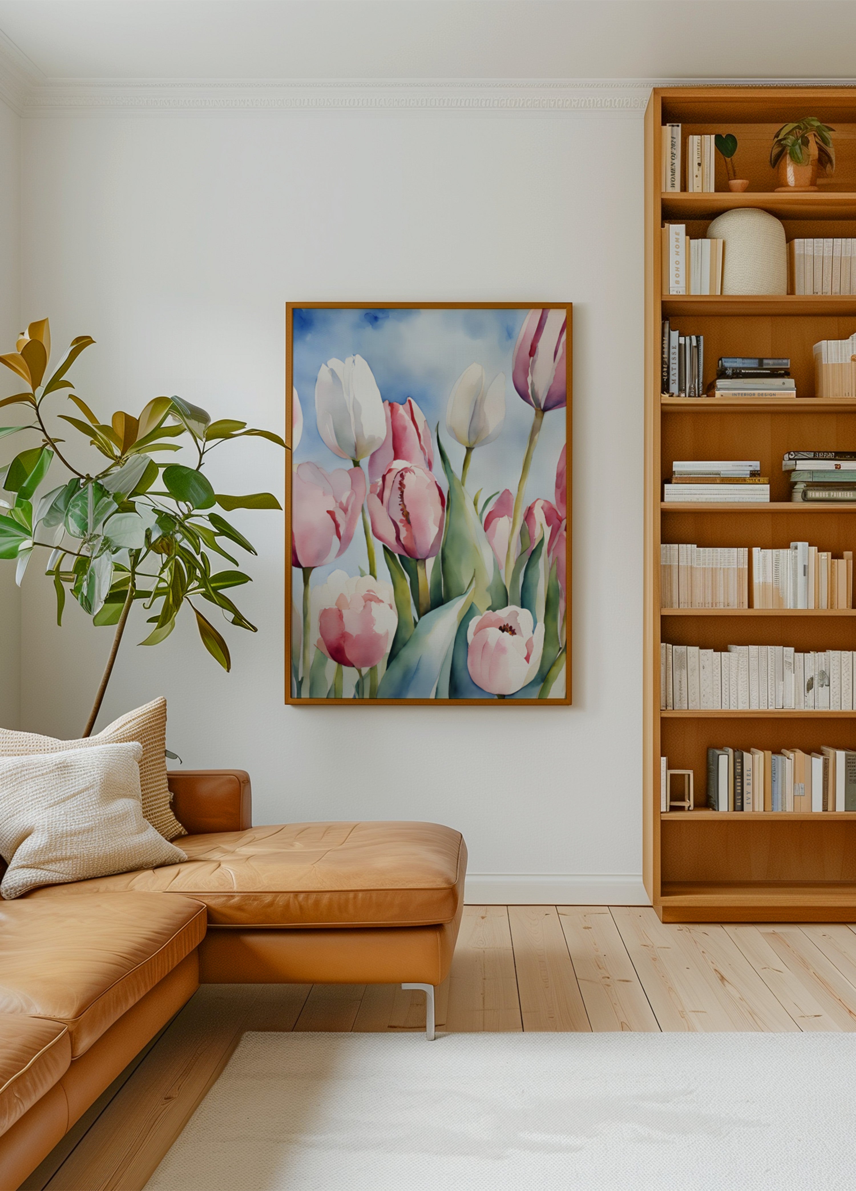 Aquarela Tulipas Primavera