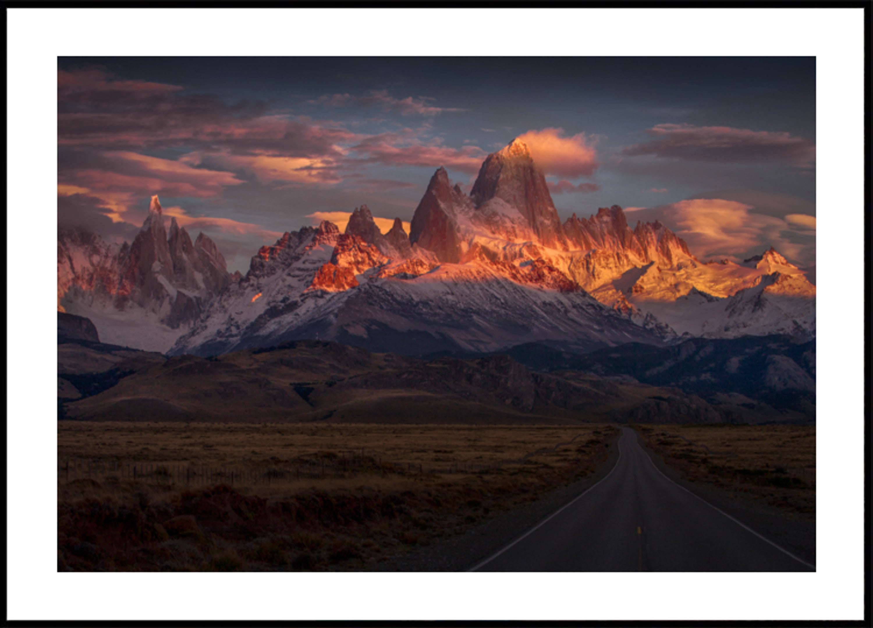 Pôr do sol dourado da Patagônia