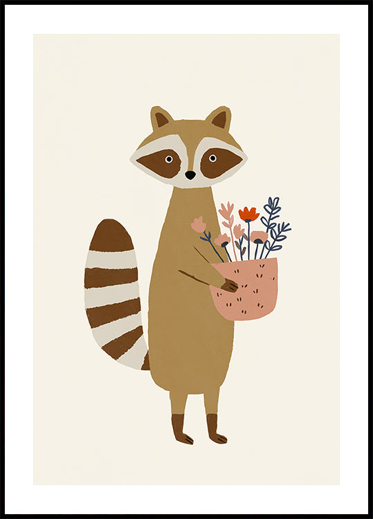 Raccoonwithflowers (NEW) - Posterbox